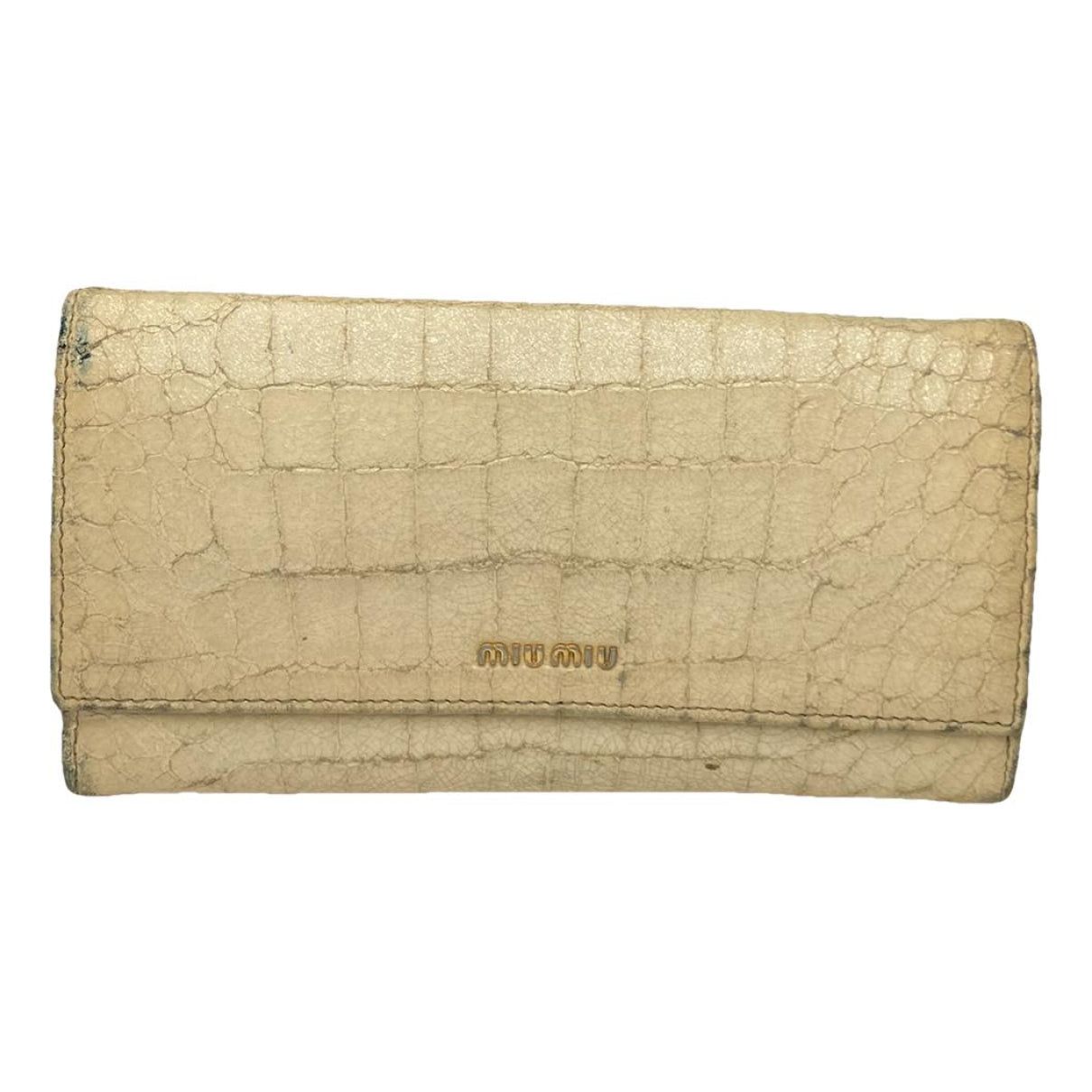 Miu Miu White Leather Wallet Size ONE SIZE - 1 Thumbnail