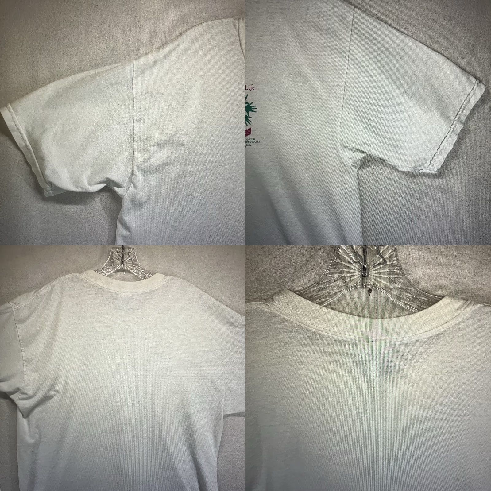 Gildan VINTAGE Gildan White T-Shirt Large Cancer Survivor Day Angel Y2K Classic Mens Size US L / EU 52-54 / 3 - 8 Thumbnail