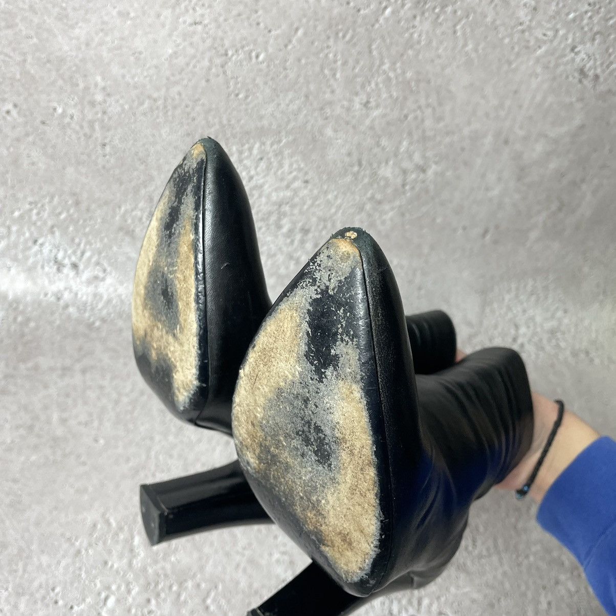 Prada × Vintage Mi Miu Black Leather Ankle Boots sz 39 Size US 9.5 / IT 39.5 - 9 Thumbnail