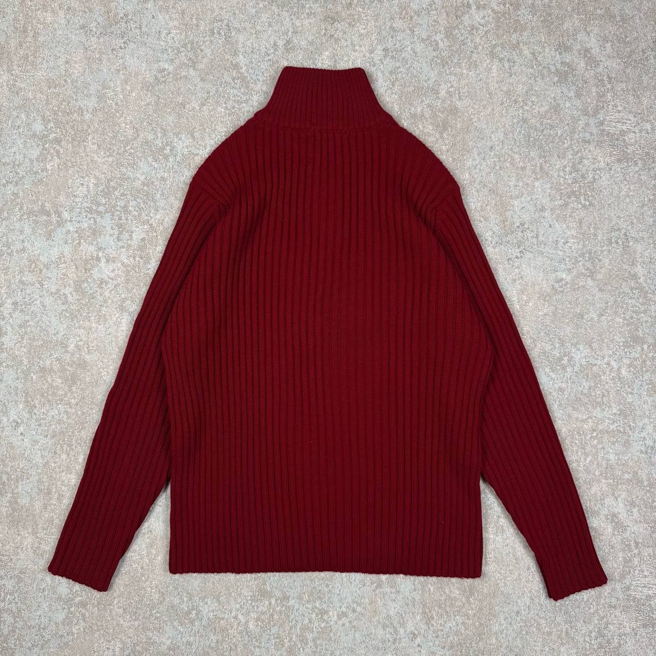 Burberry Burberry Red Knit Ribbed 1/4 Zip Sweater Size XS / US 0-2 / IT 36-38 - 5 Thumbnail