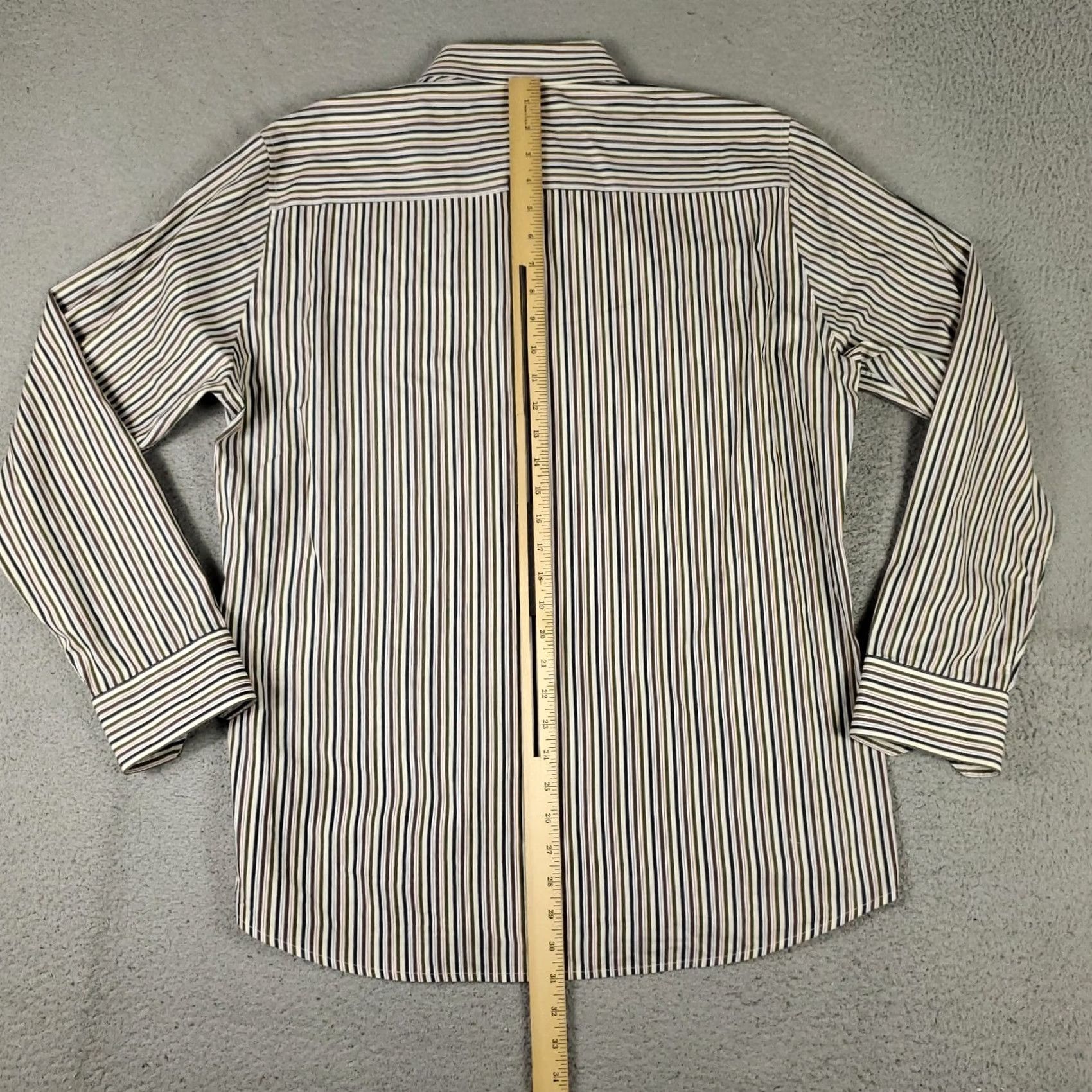 Vintage Haupt Shirt Mens Medium Beige Blue Striped Button-Up Long Sleeve Shirt Size US M / EU 48-50 / 2 - 5 Thumbnail