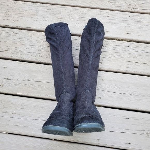 Vintage Vintage 90s y2k Bratz Black Faux Suede Vegan Square Toe Boot Size US 7.5 / IT 37.5 - 4 Thumbnail