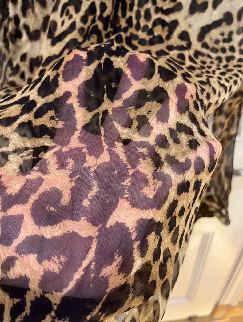 Saint Laurent Paris sheer leopard print silk shirt-2507 Size XS / US 0-2 / IT 36-38 - 4 Thumbnail