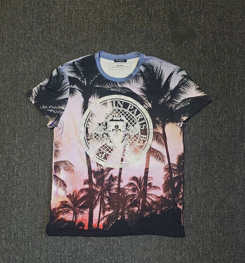 Balmain Balmain Short Sleeve Graphic Print T-Shirt-yf Size US L / EU 52-54 / 3 - 1 Thumbnail