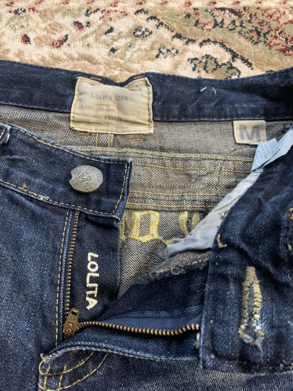 Japanese Brand LOLITA CROWN EMBROIDERY JEANS Size US 34 / EU 50 - 7 Thumbnail