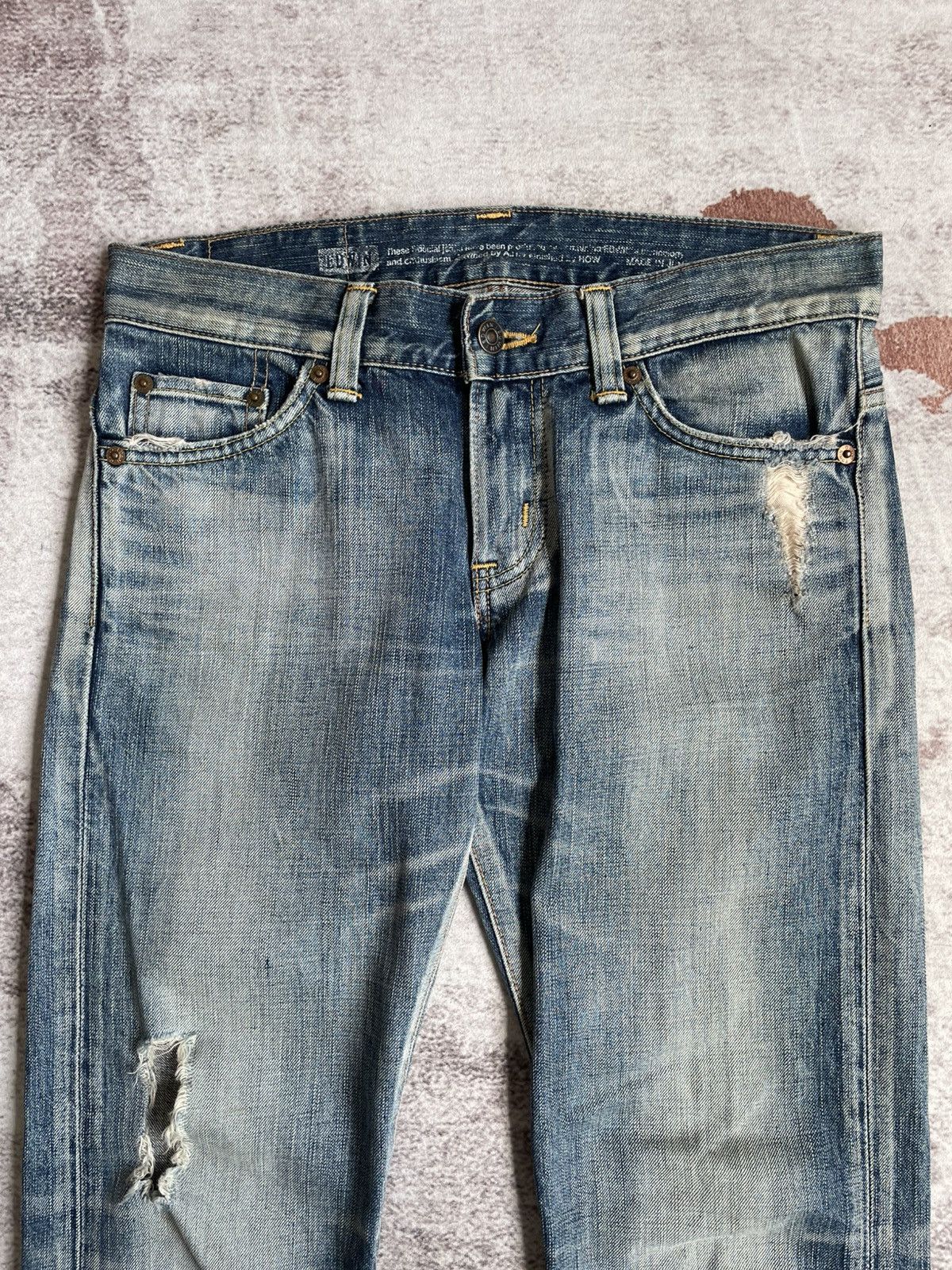 20471120 × Edwin × If Six Was Nine Vintage Thrashed Edwin 503 Flare Denim Pants Size US 31 - 3 Thumbnail