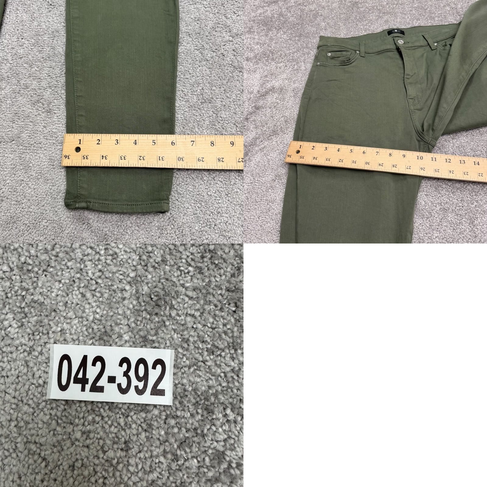 7 For All Mankind 7 for all mankind stretch high rise ankle denim jeans women 32 green Size 24" / US 00 / IT 34 - 10 Thumbnail