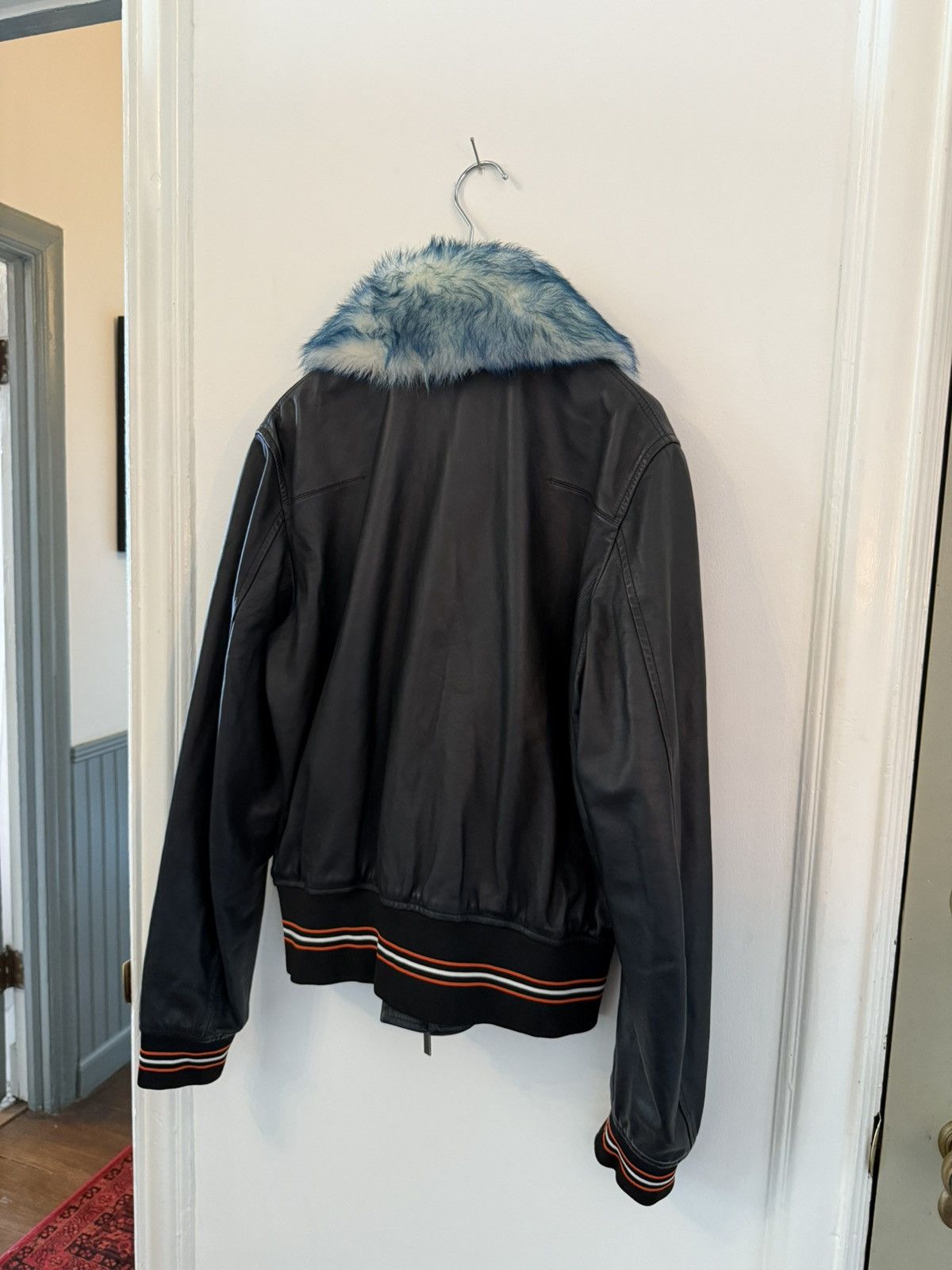 Dior Dior Homme Leather Bomber w/ Blue Fur Collar Size US M / EU 48-50 / 2 - 8 Thumbnail
