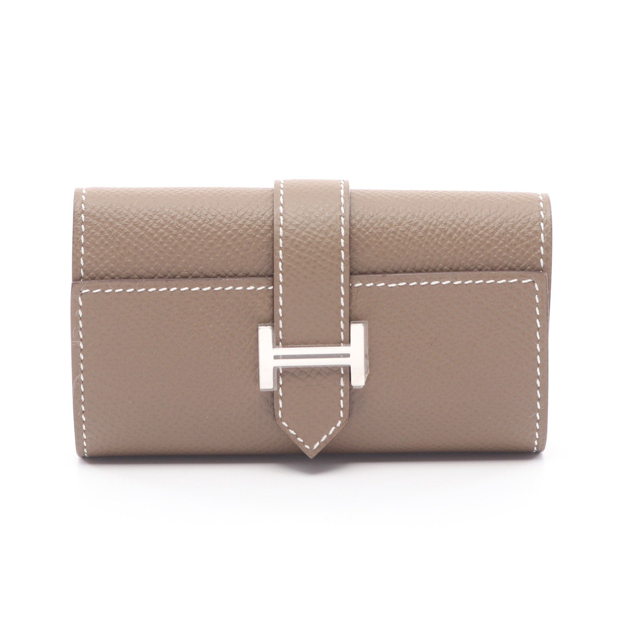 Hermes Hermes Bearn Etoupe 4 Ring Chain Key Case Veau Epsom Gray Brown Silver Hardware Y Stamp Size ONE SIZE - 1 Thumbnail