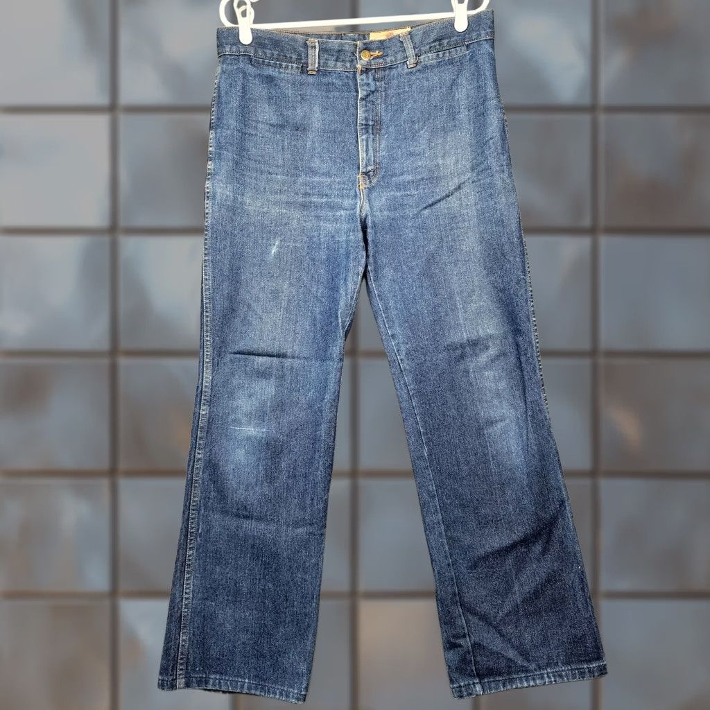 Fruit Of The Loom VINTAGE Fruit of the Loom Jeans 34x29 Blue Denim 80s Tagged Mens 36 Womens 15 Straight Jeans Mens Womens Blue Denim Size 24" / US 00 / IT 34 - 1 Thumbnail