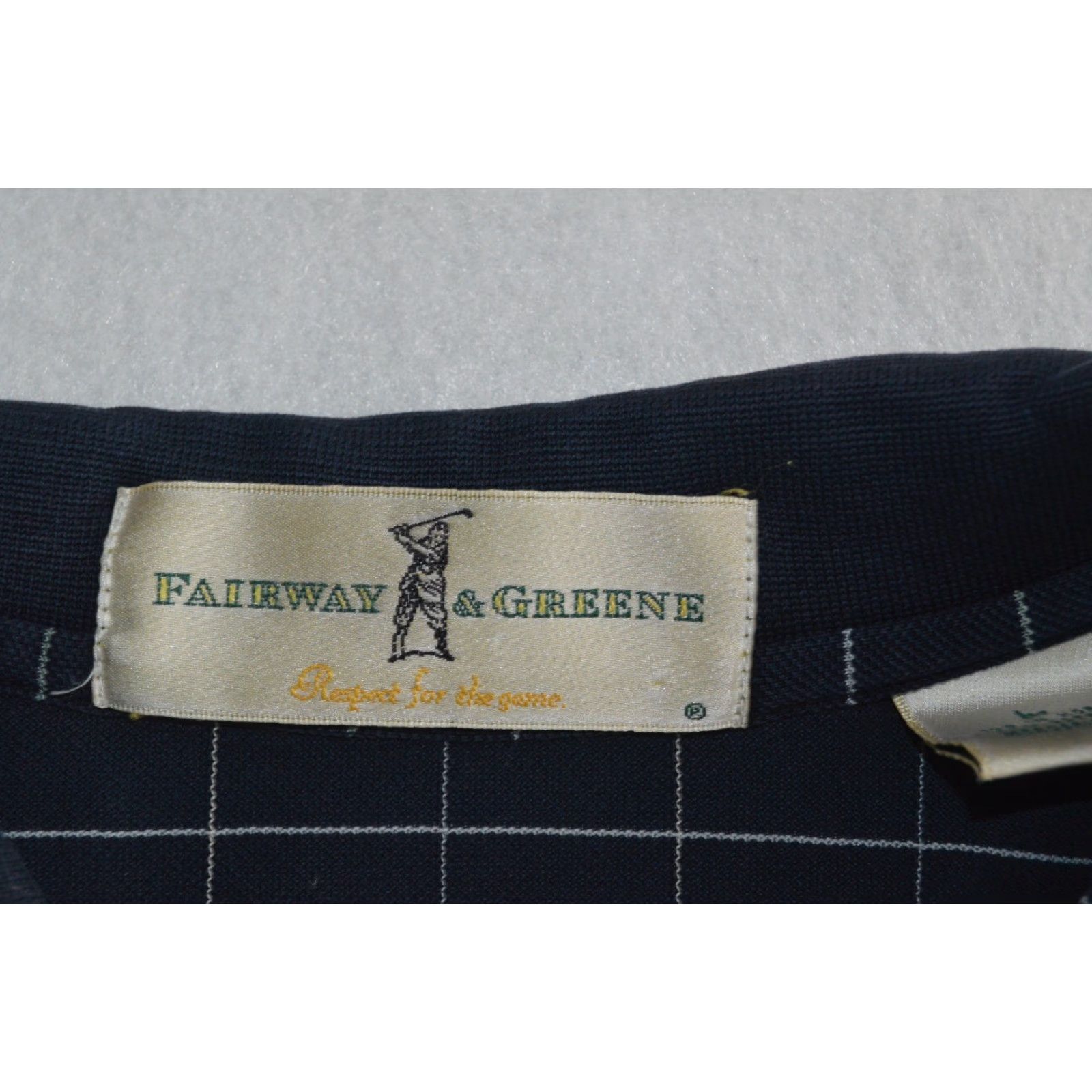 Vintage Fairway Blues Polo Shirt Mens Blue Check Cotton L Polo Golf Casual All Seasons 100% Cotton Mens Size US L / EU 52-54 / 3 - 4 Thumbnail