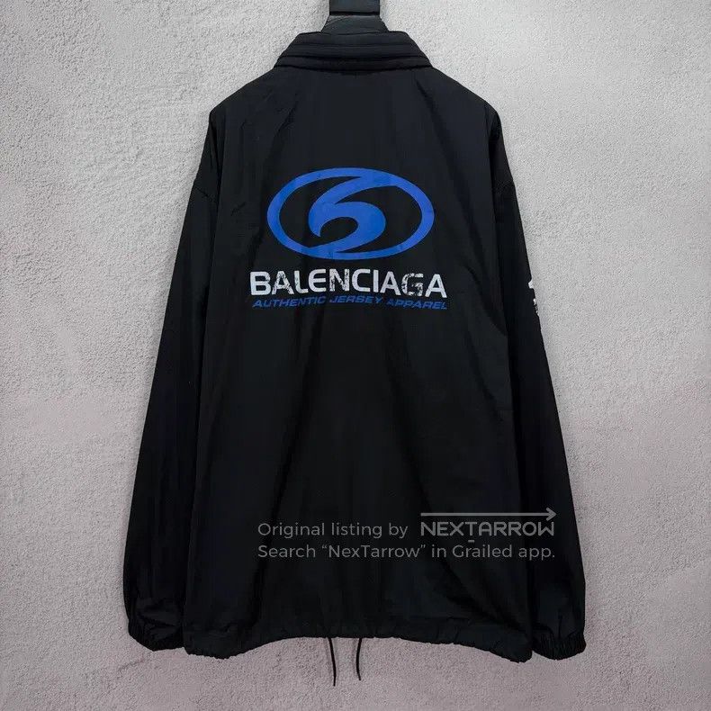 Balenciaga Balenciaga Logo Printed Surf Coach Windbreaker Jacket Size US M / EU 48-50 / 2 - 2 Thumbnail
