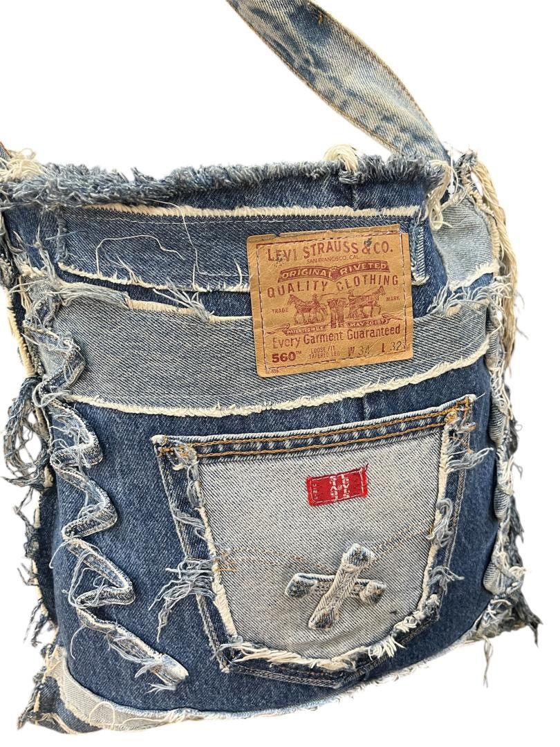 Levi's Made & Crafted Vintage Denim Jeans Purse Handmade from Levis 560 Jeans Size ONE SIZE - 4 Thumbnail