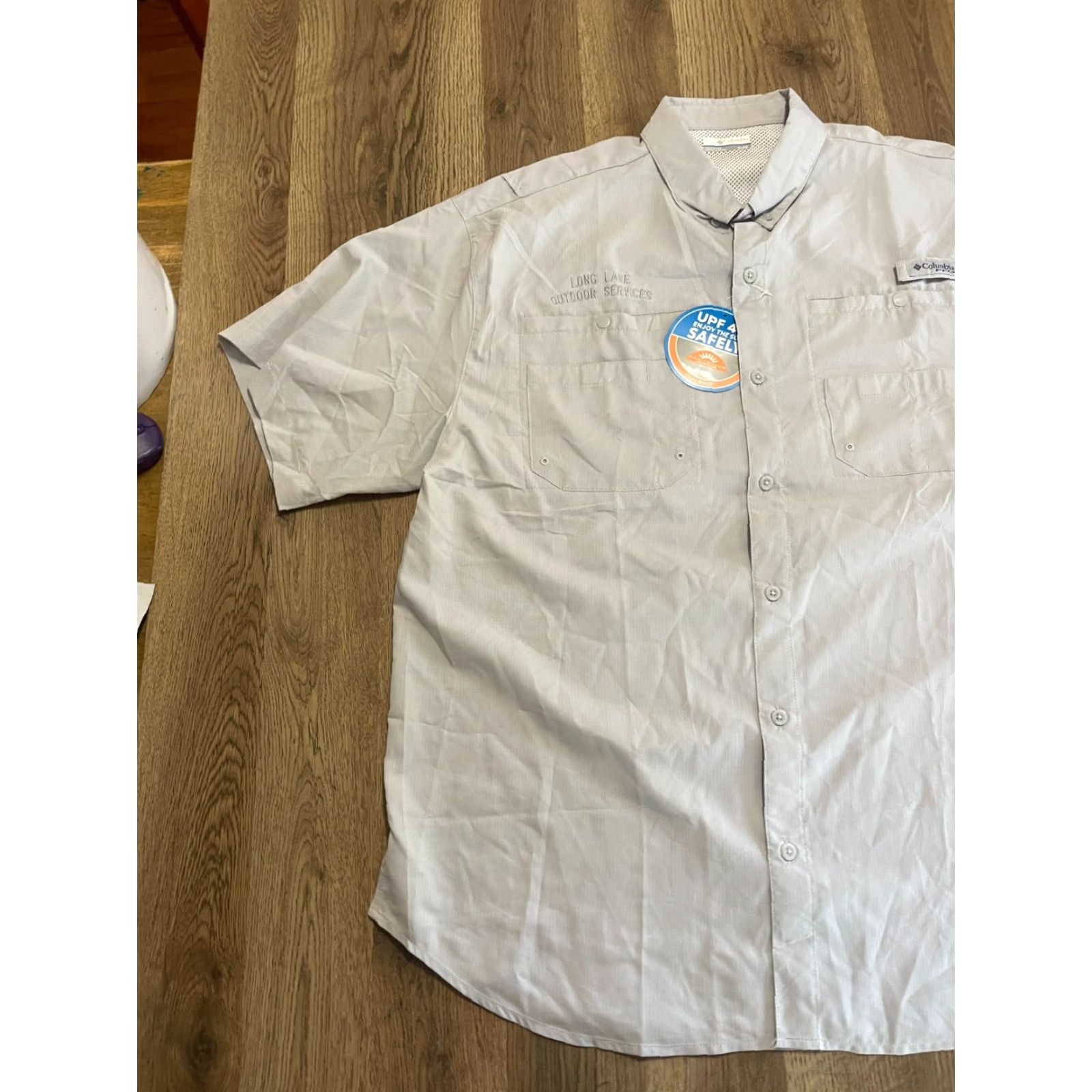 Vintage Columbia Shirt Men's XL Gray Button Up Long Lake Outdoor Services NWT Casual Size US XL / EU 56 / 4 - 3 Thumbnail