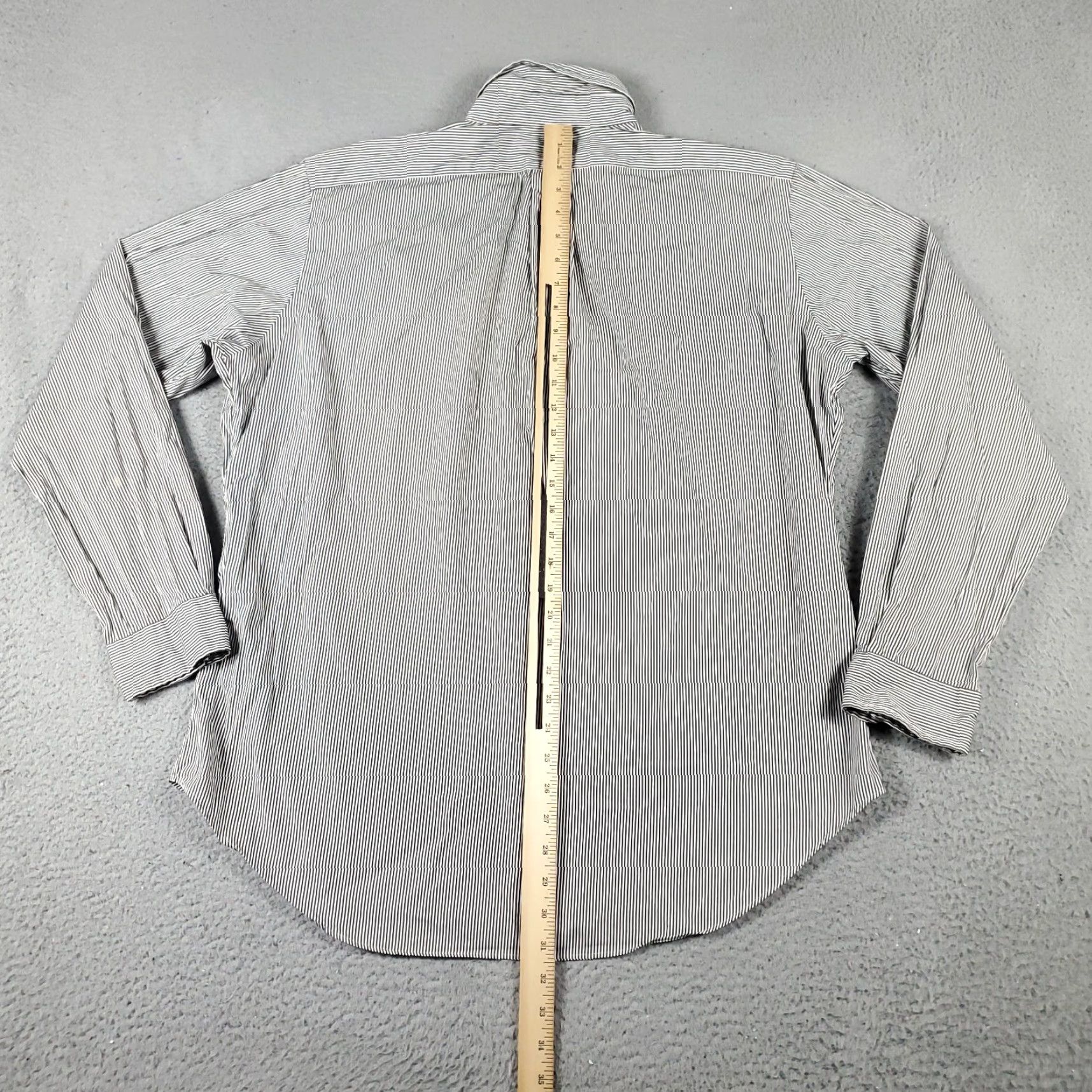 Ralph Lauren Ralph Lauren Shirt Mens 16.5 Gray Striped Dress Button Up Long Sleeve Size 42R - 5 Thumbnail