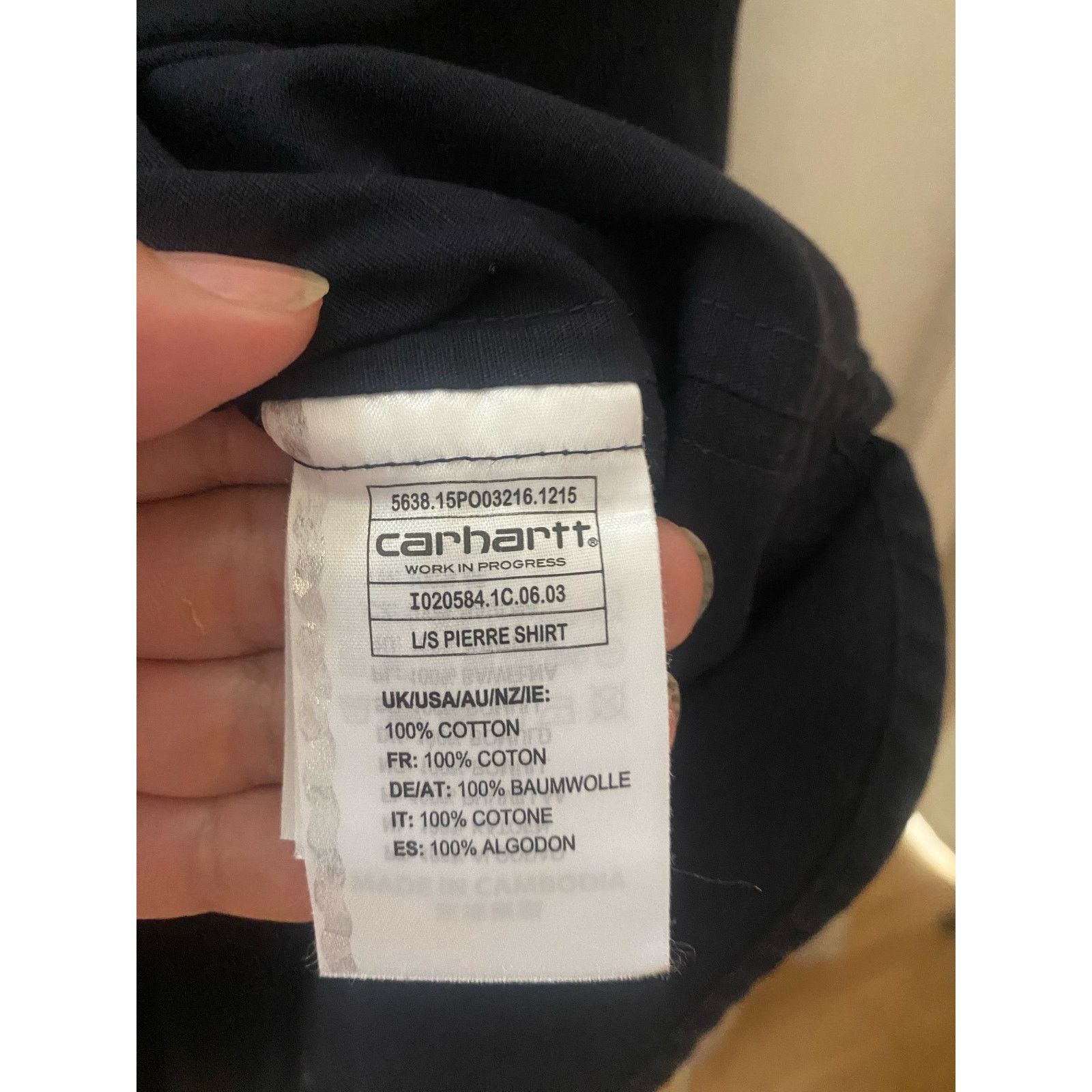Carhartt Wip Carhartt WIP Pierre Shirt Dark Navy Stone Washed m xlarge Size US XL / EU 56 / 4 - 7 Thumbnail