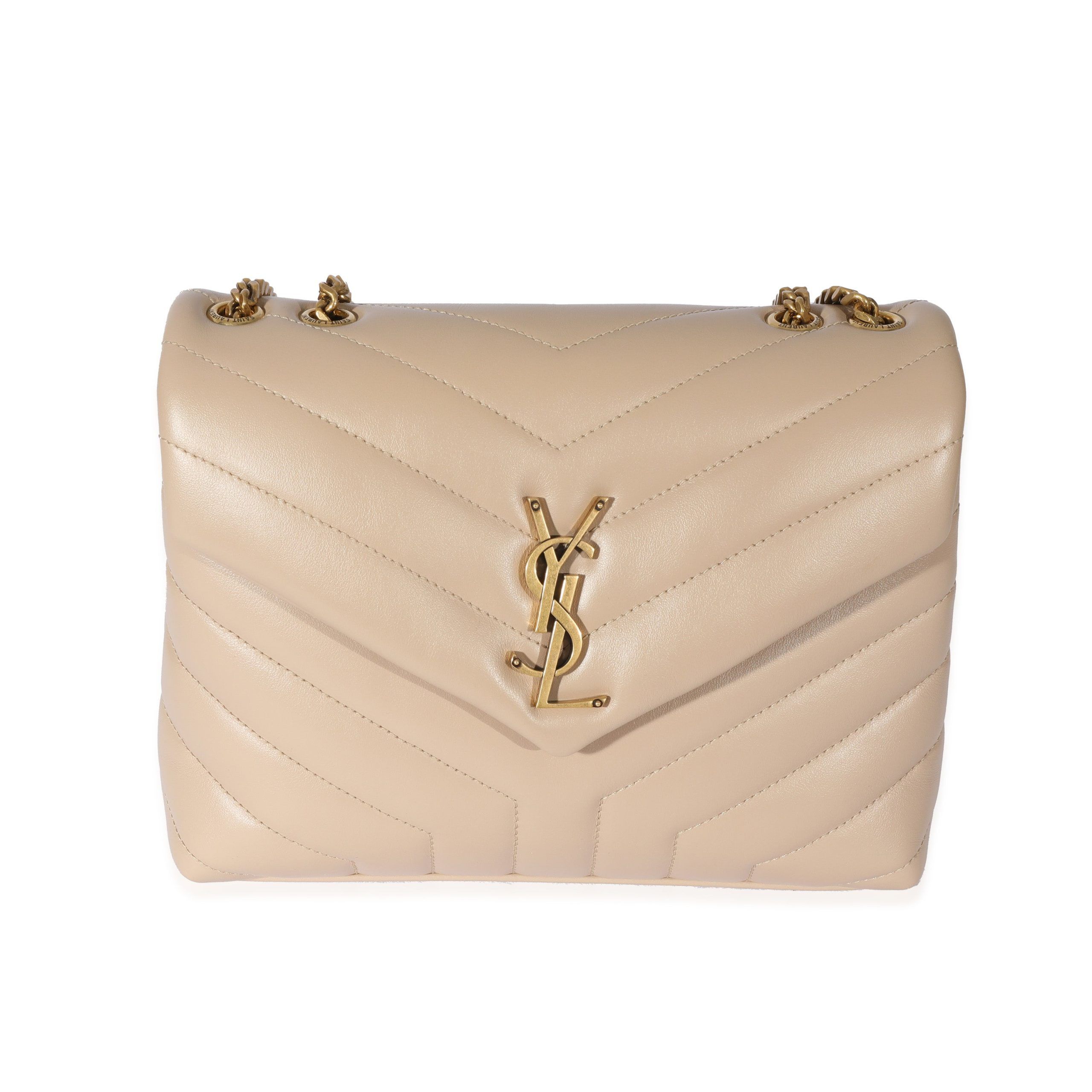 image of YVES Saint Laurent Beige Small Loulou Bag, Women's