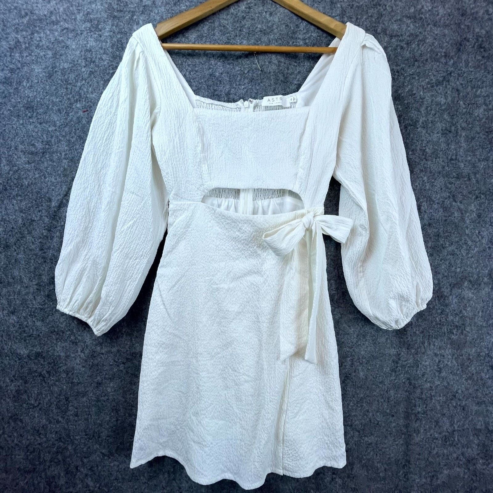 ASTR The Label ASTR The Label Dress Womens XS White Cutout Bow Cottage Chic Size XS / US 0-2 / IT 36-38 - 1 Thumbnail