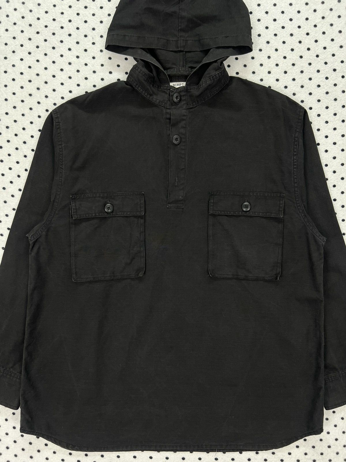 Japanese Brand × Vintage Script Ripstop Half Button Hooded Jacket Size US M / EU 48-50 / 2 - 3 Thumbnail