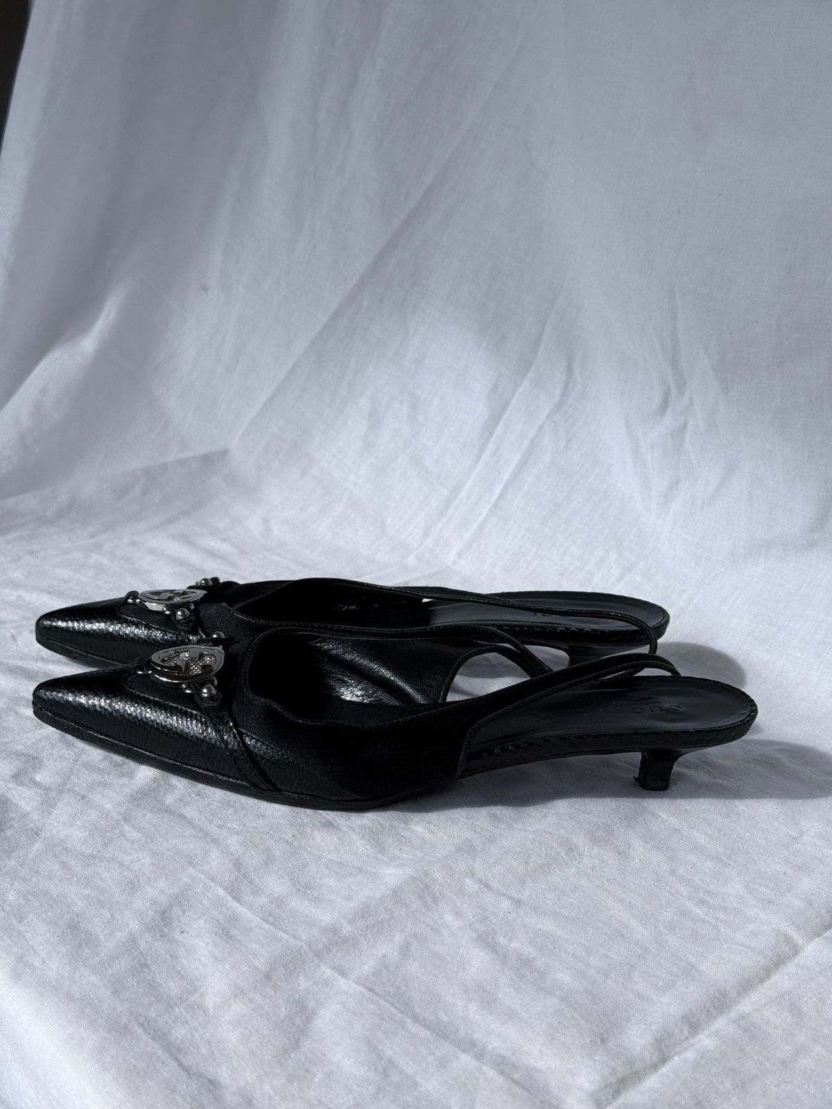 Gucci Gucci Interlocking GG Crystals Slingback Kitten Heels Size US 6.5 / IT 36.5 - 3 Thumbnail