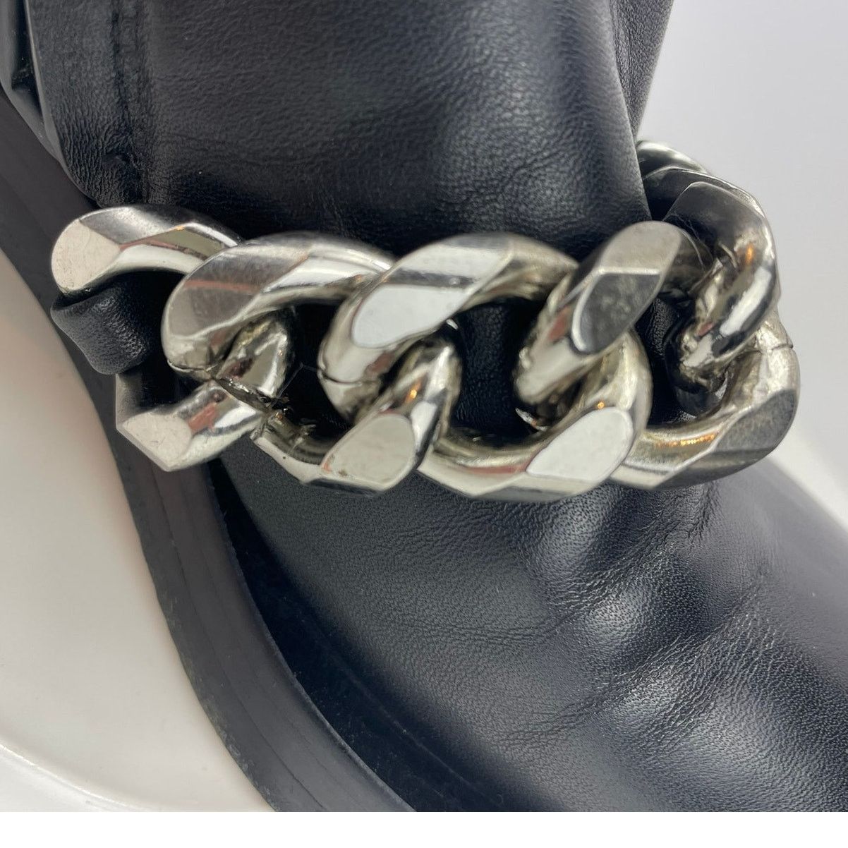 Givenchy GIVENCHY Leather Chain Combat Ankle Zip Boot (36) Y2K Paris Size US 6 / IT 36 - 6 Thumbnail
