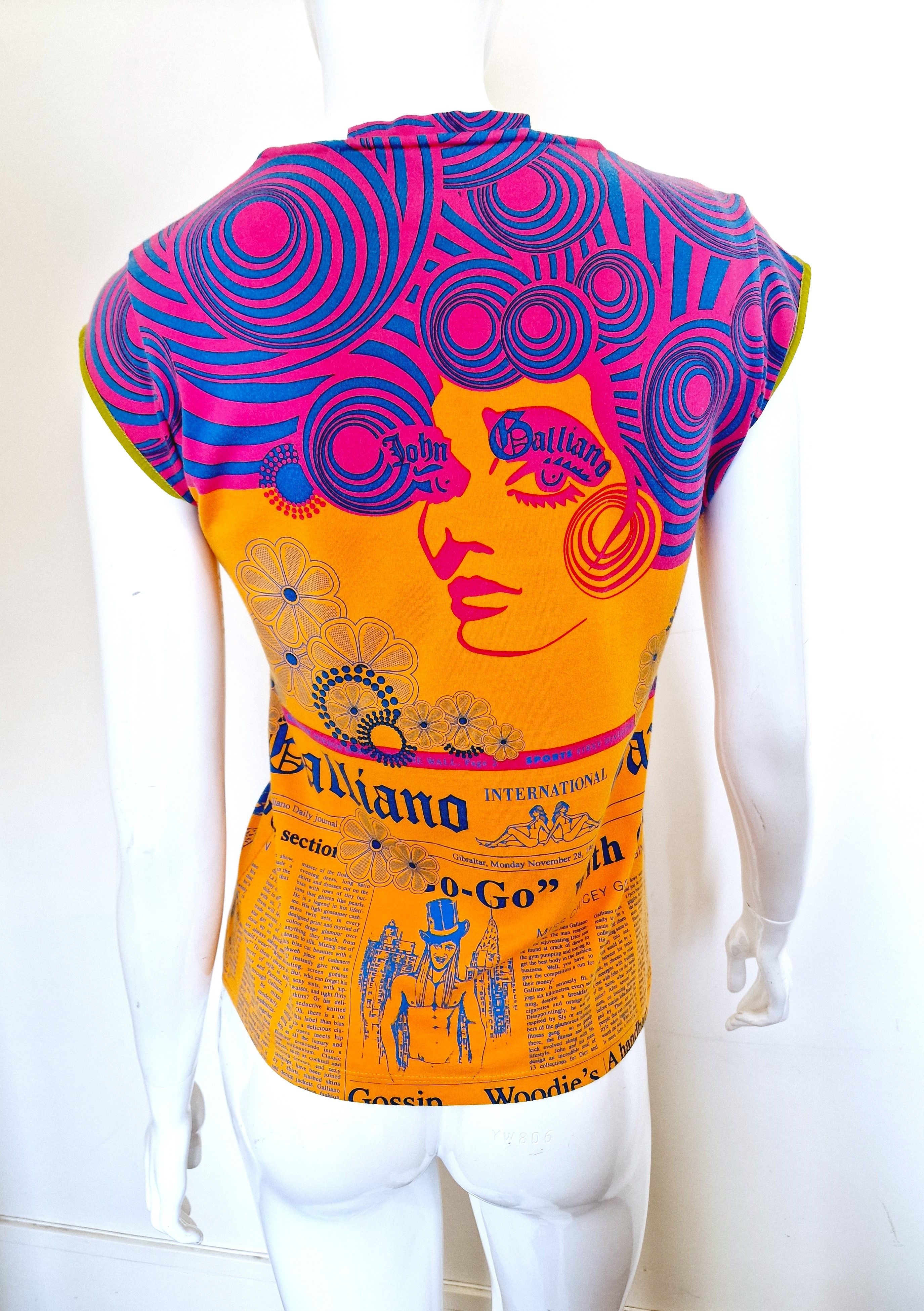 John Galliano John Galliano Silk Gazette Newspaper News Medium Top Tee Size M / US 6-8 / IT 42-44 - 2 Thumbnail