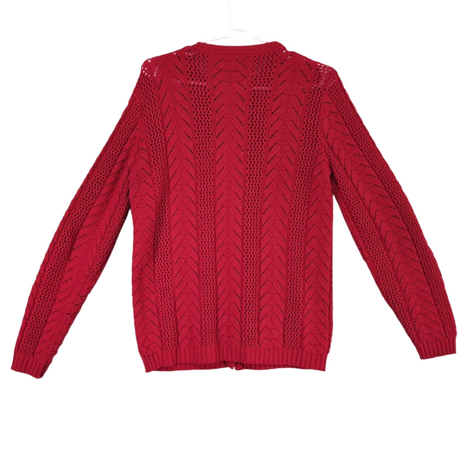 Vintage British Vogue Wintuk Red Cardigan Sweater, USA Women's S Size S / US 4 / IT 40 - 3 Thumbnail