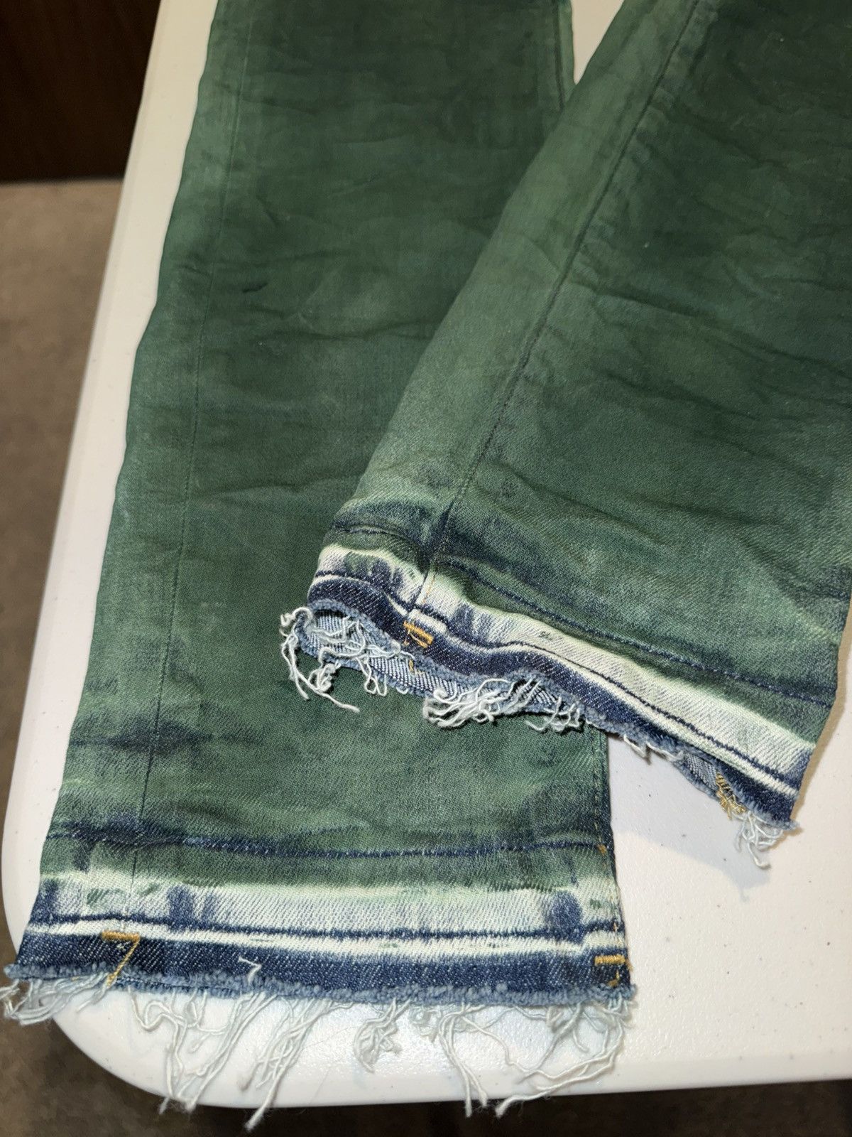Purple Brand green on light blue slightly distressed | purple brand jeans Size US 33 - 8 Thumbnail