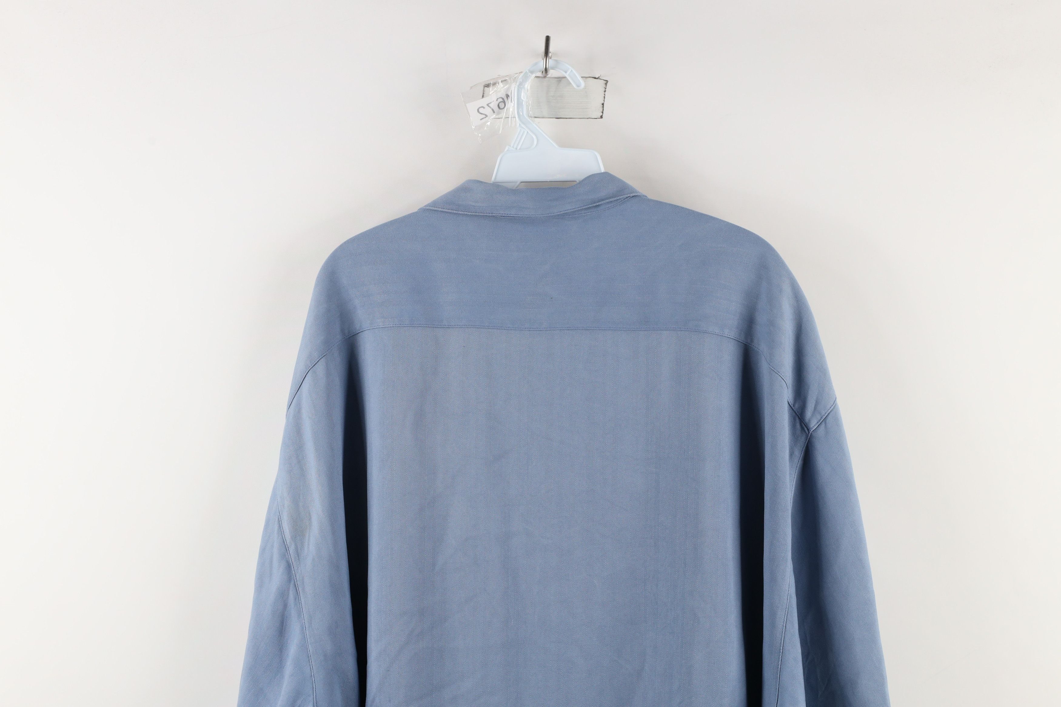 Tommy Bahama × Vintage Vintage 90s Tommy Bahama Herringbone Looped Collar Shirt Size US XXL / EU 58 / 5 - 13 Thumbnail