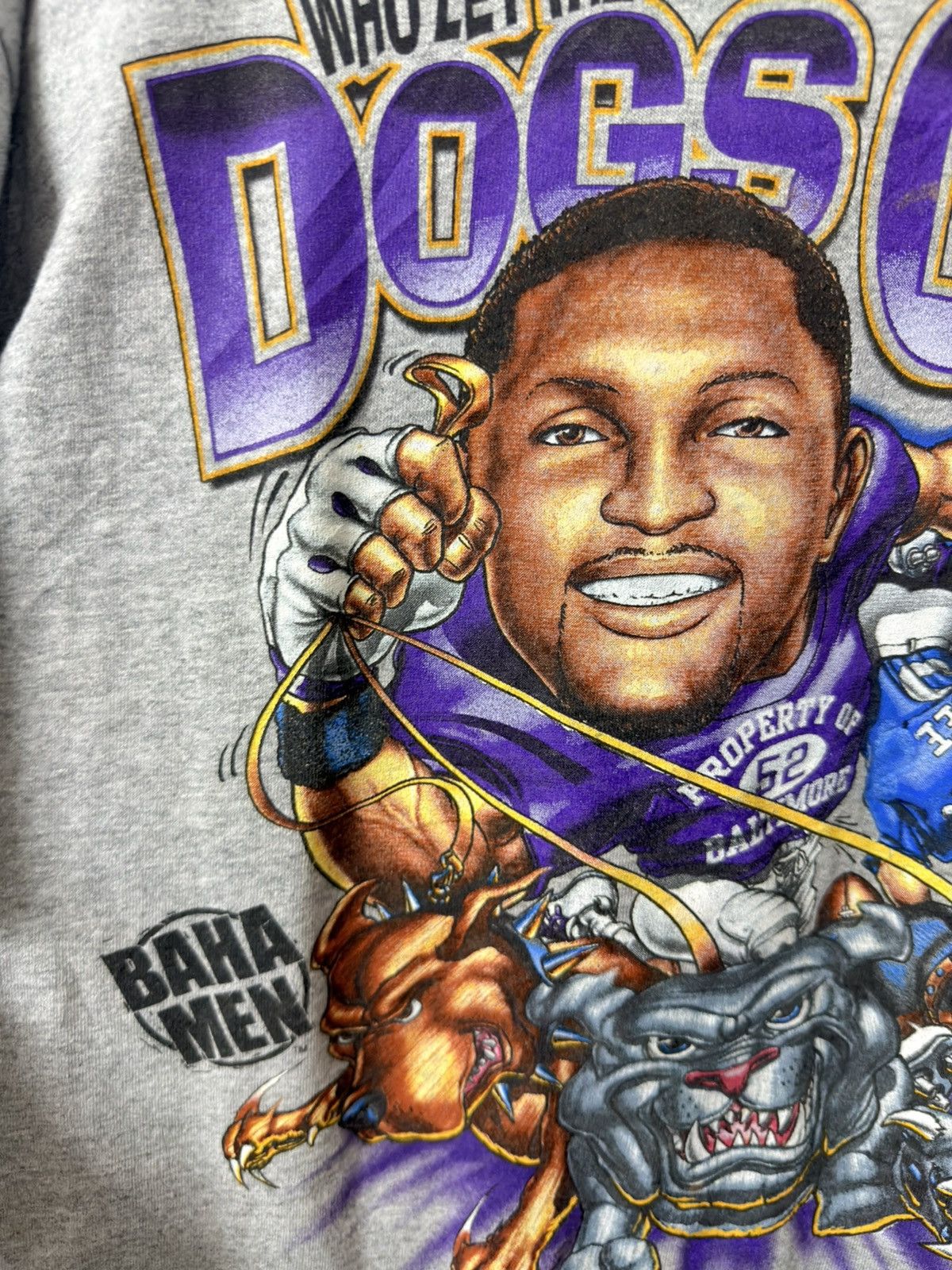 Vintage Baltimore Ravens Who Let The Dog Out Caricature T-Shirt 2001 Size US L / EU 52-54 / 3 - 5 Thumbnail