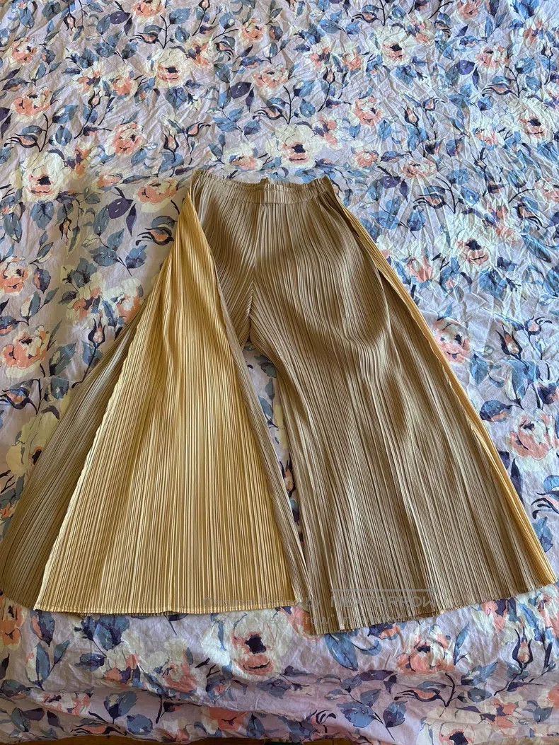Issey Miyake Issey Miyake size:3 Brown Wide Leg Pants Size 31" - 2 Thumbnail