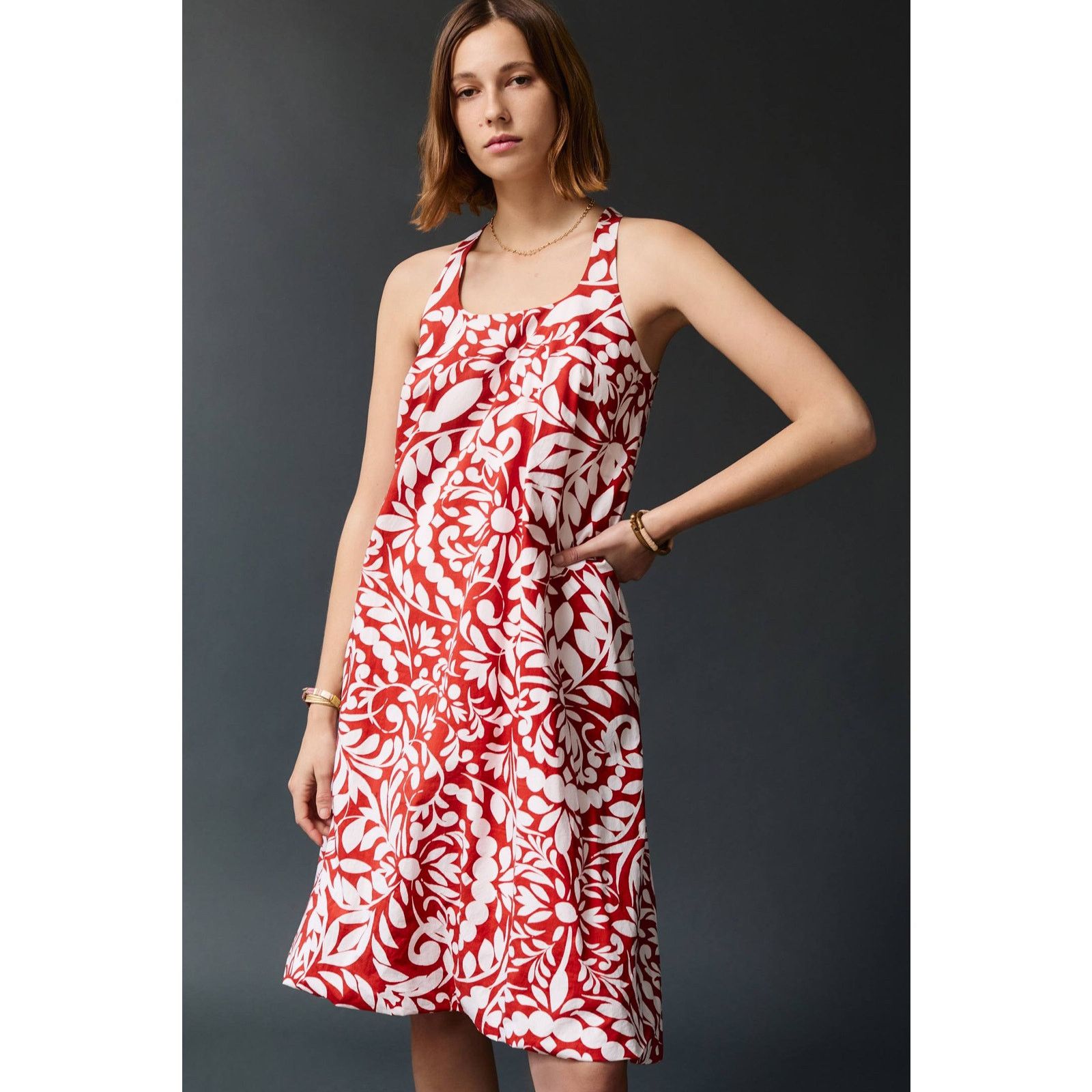 Anthropologie New Anthropologie Ionia Mini Dress $148 SMALL Rust Floral Size S / US 4 / IT 40 - 1 Thumbnail