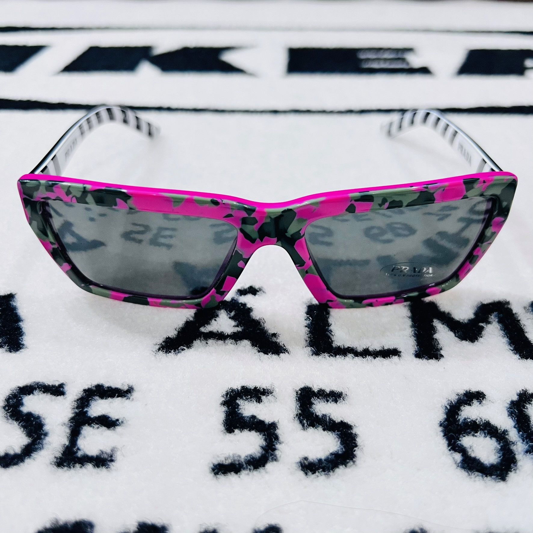 Prada Prada Camo Geometric 57mm Rectangle Sunglasses Size ONE SIZE - 2 Thumbnail