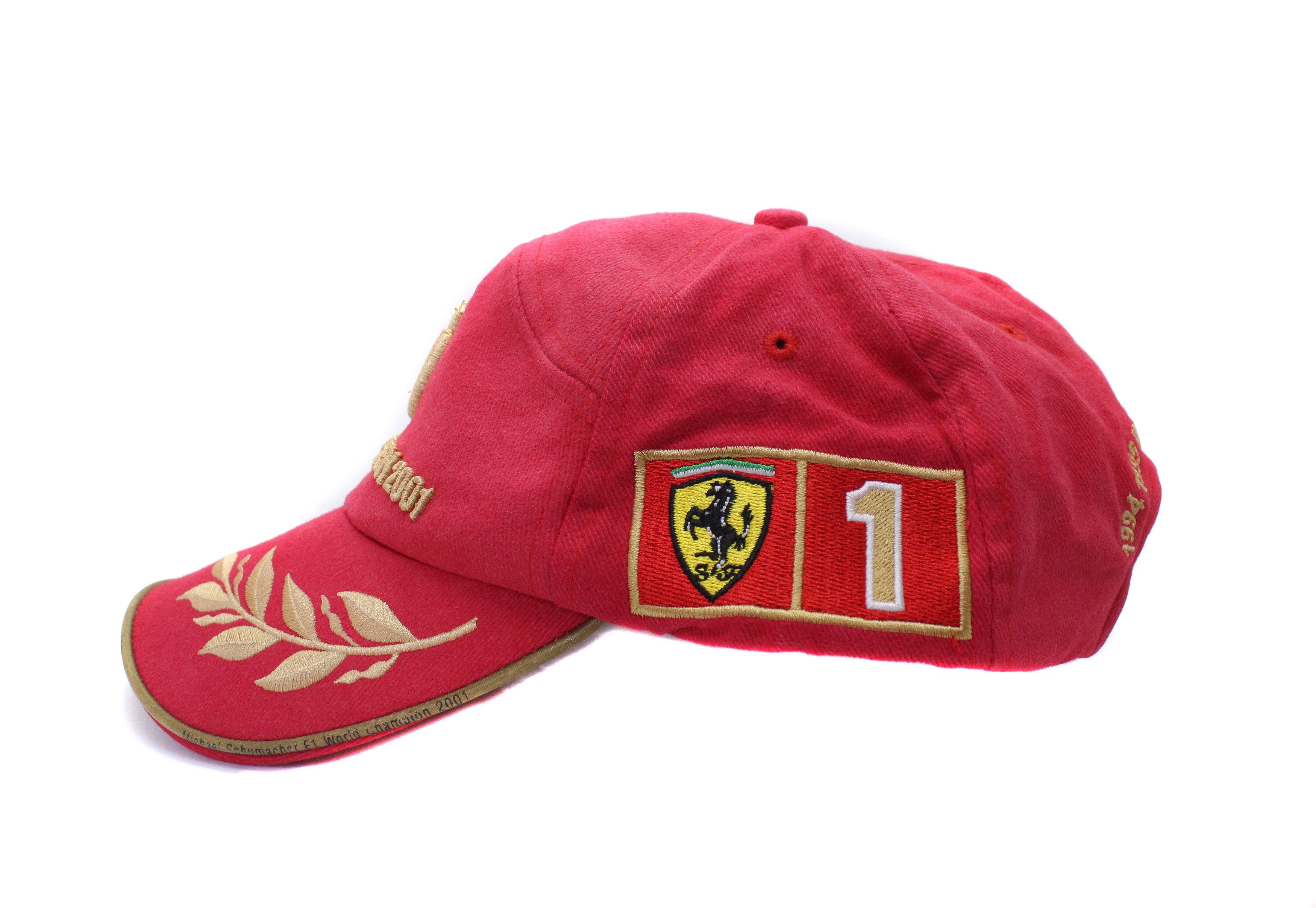 Ferrari 2001 Michael Schumacher Logo F1 Cap Size ONE SIZE - 3 Thumbnail