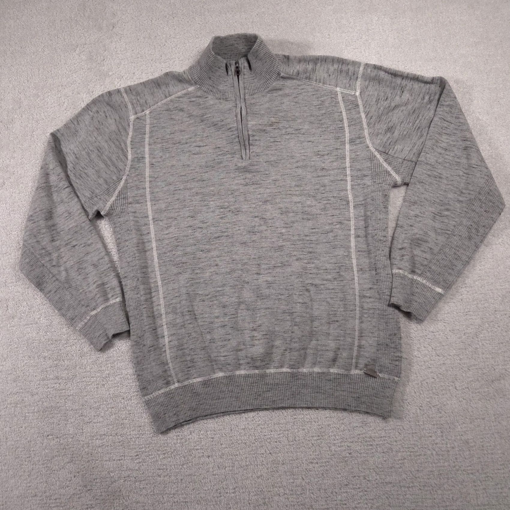 Buckle Black Buckle Black Sweater Mens XL Gray Quarter Zip Mock Neck Athletic Fit Pullover Size US XL / EU 56 / 4 - 2 Thumbnail