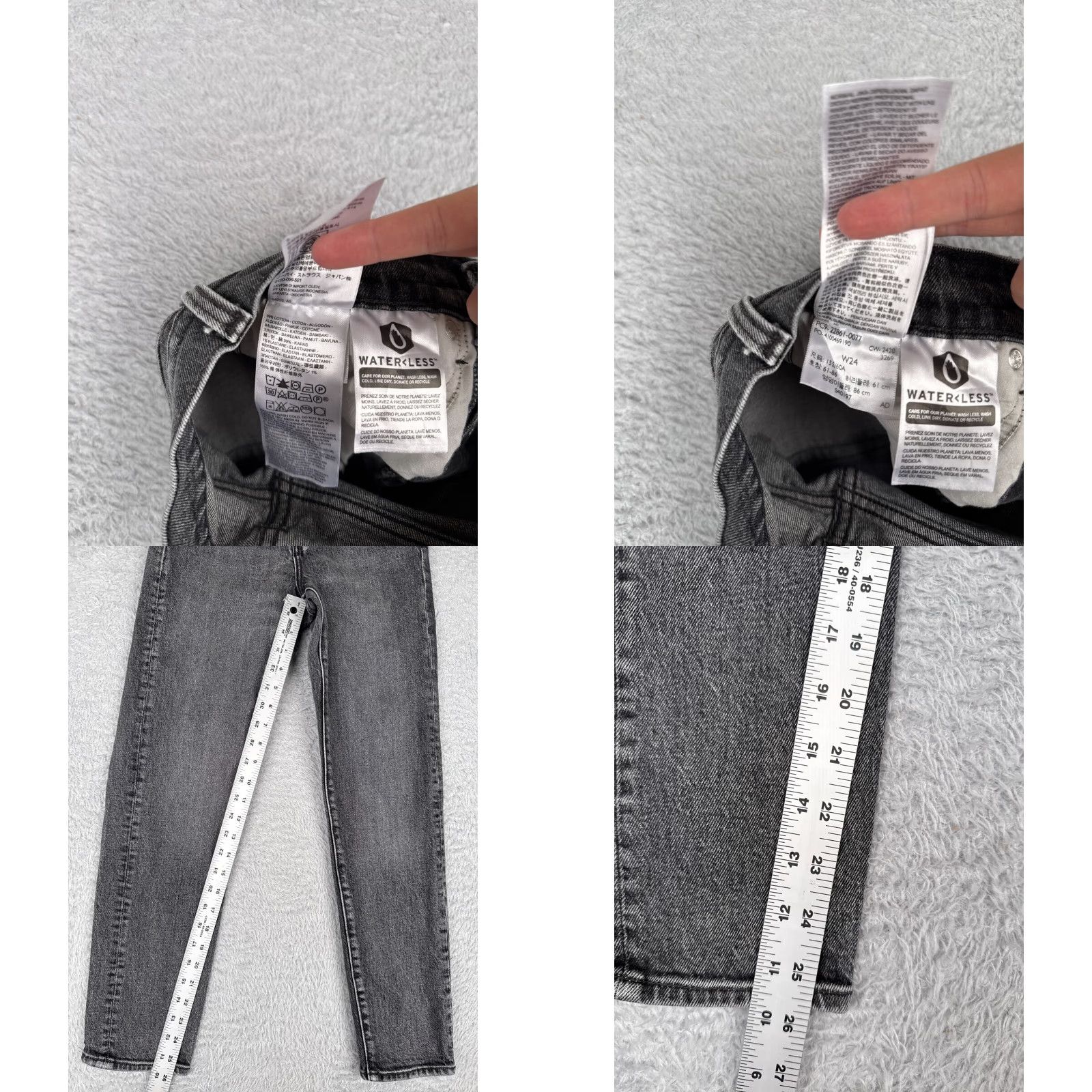 Levi's Levi's Wedgie Fit Skinny Jeans Womens 24 Black Denim 90s Retro Mid Rise Stretch Cotton Size 42" / US 20 - 8 Thumbnail