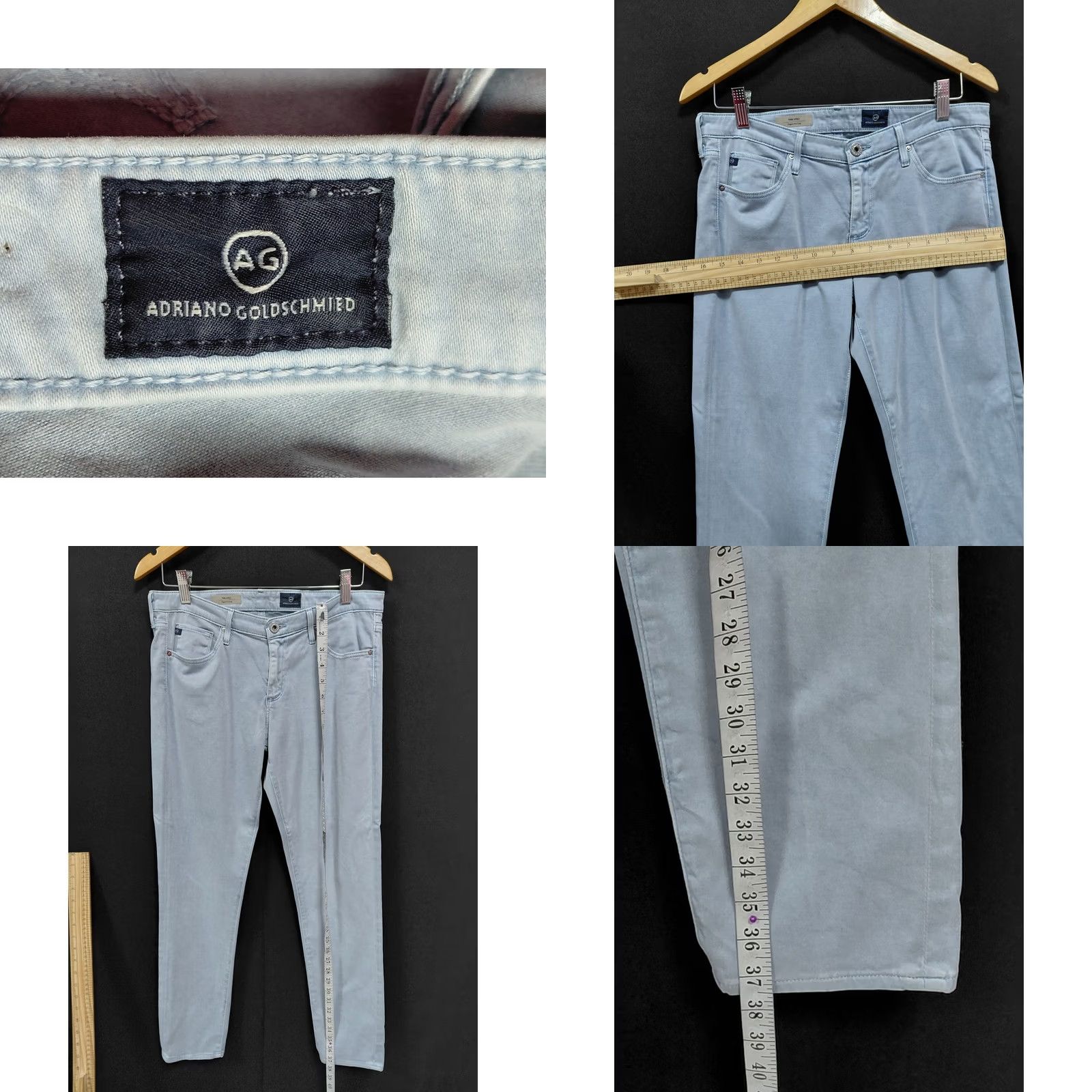 Vintage Adriano Goldschmied The Stilt Cigarette Leg Jeans Light Blue 30R Regular Women Jeans Size 30" / US 8 / IT 44 - 9 Thumbnail