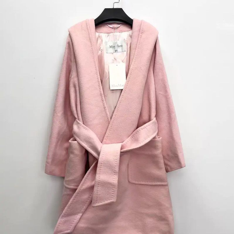 Max Mara MaxMara Pink Alpaca Wool Coat with Logo 0089 Size M / US 6-8 / IT 42-44 - 1 Thumbnail