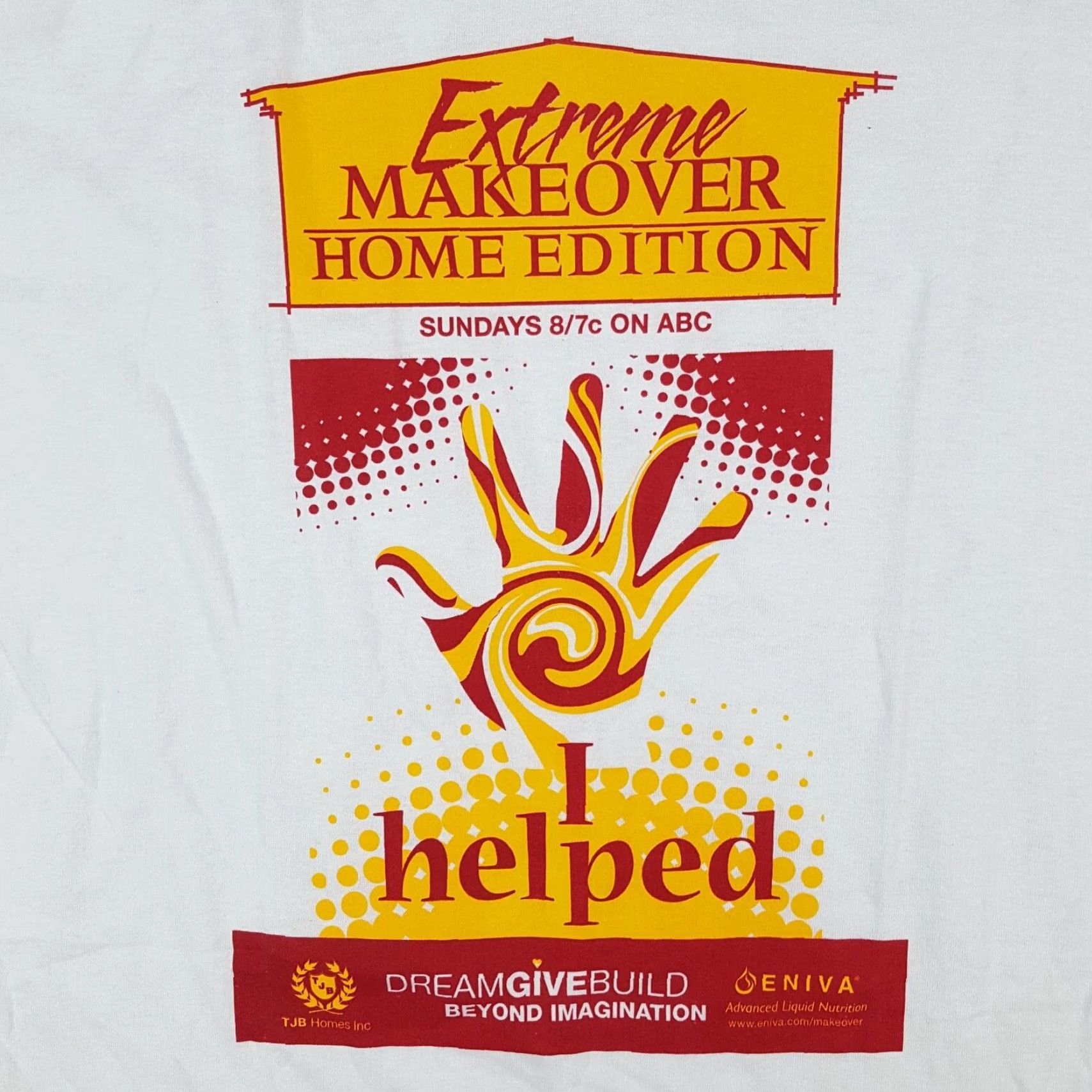 Hanes VINTAGE Hanes Extreme Makeover Home TV Promo T-Shirt Men’s Large White Y2K Retro 90s Size US L / EU 52-54 / 3 - 3 Thumbnail