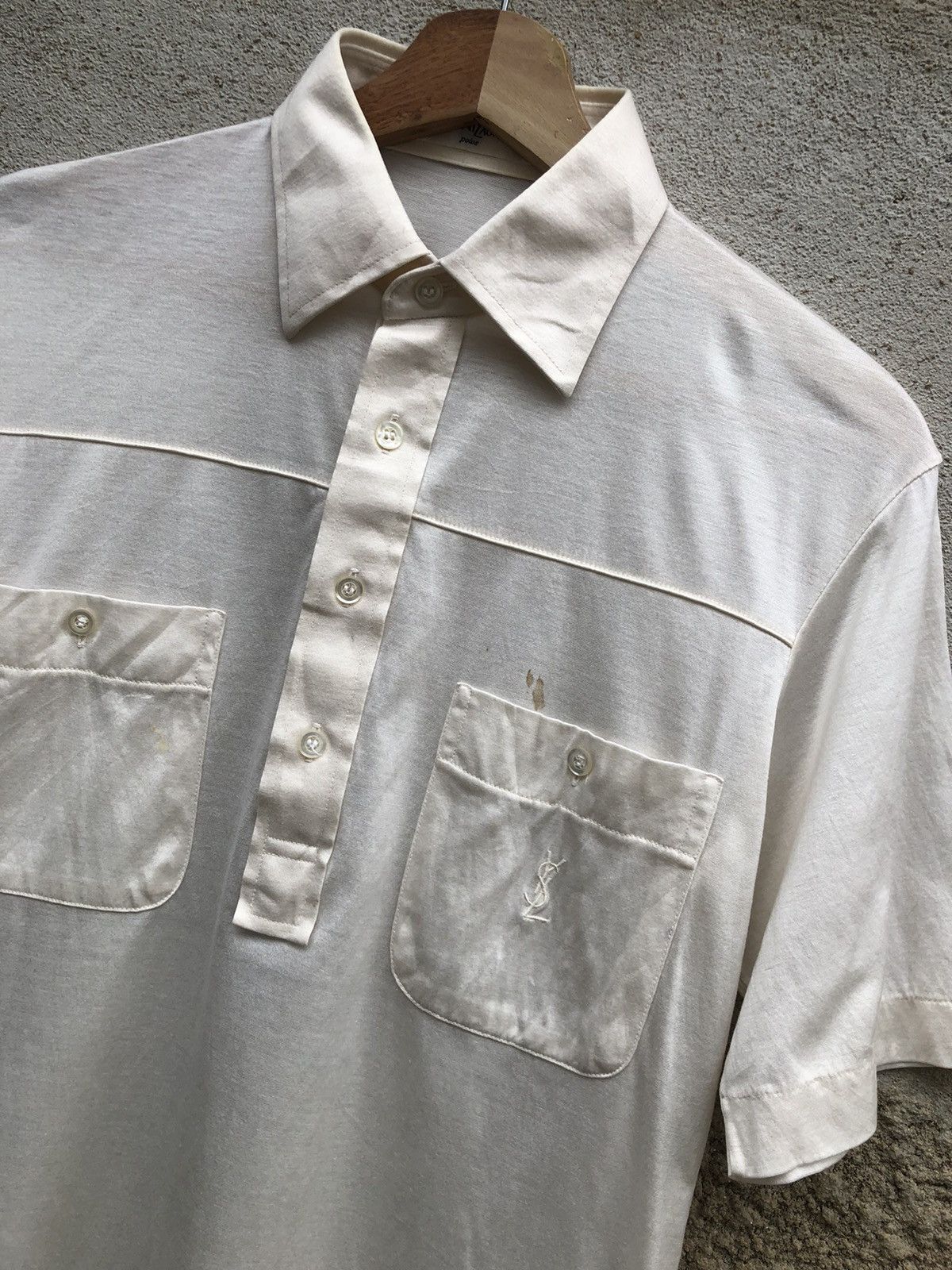 Rare!! Vintage 80s YSL Yves Saint Lauren Double Pocket Polos