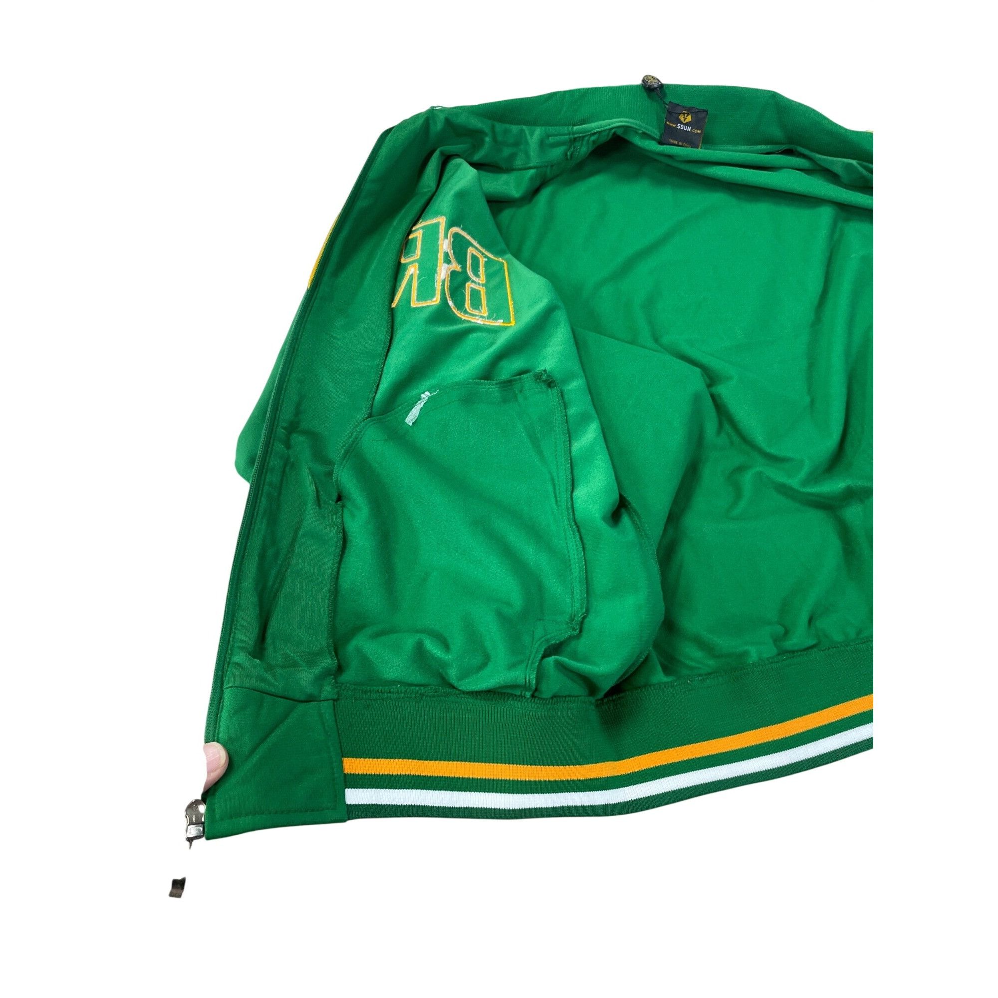 Other Fifth Sun Brazil mens green full zip track varsity jacket Sz Size US XL / EU 56 / 4 - 8 Thumbnail