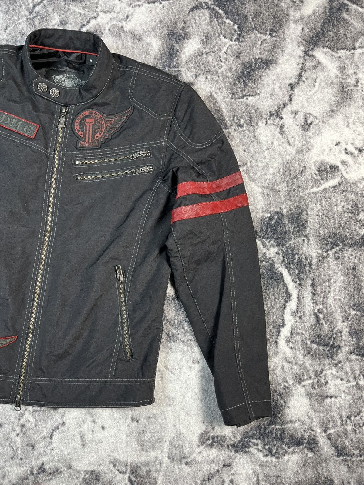 Harley Davidson Harley Davidson Biker Jacket Black Red Moto Racing M Size US M / EU 48-50 / 2 - 3 Thumbnail