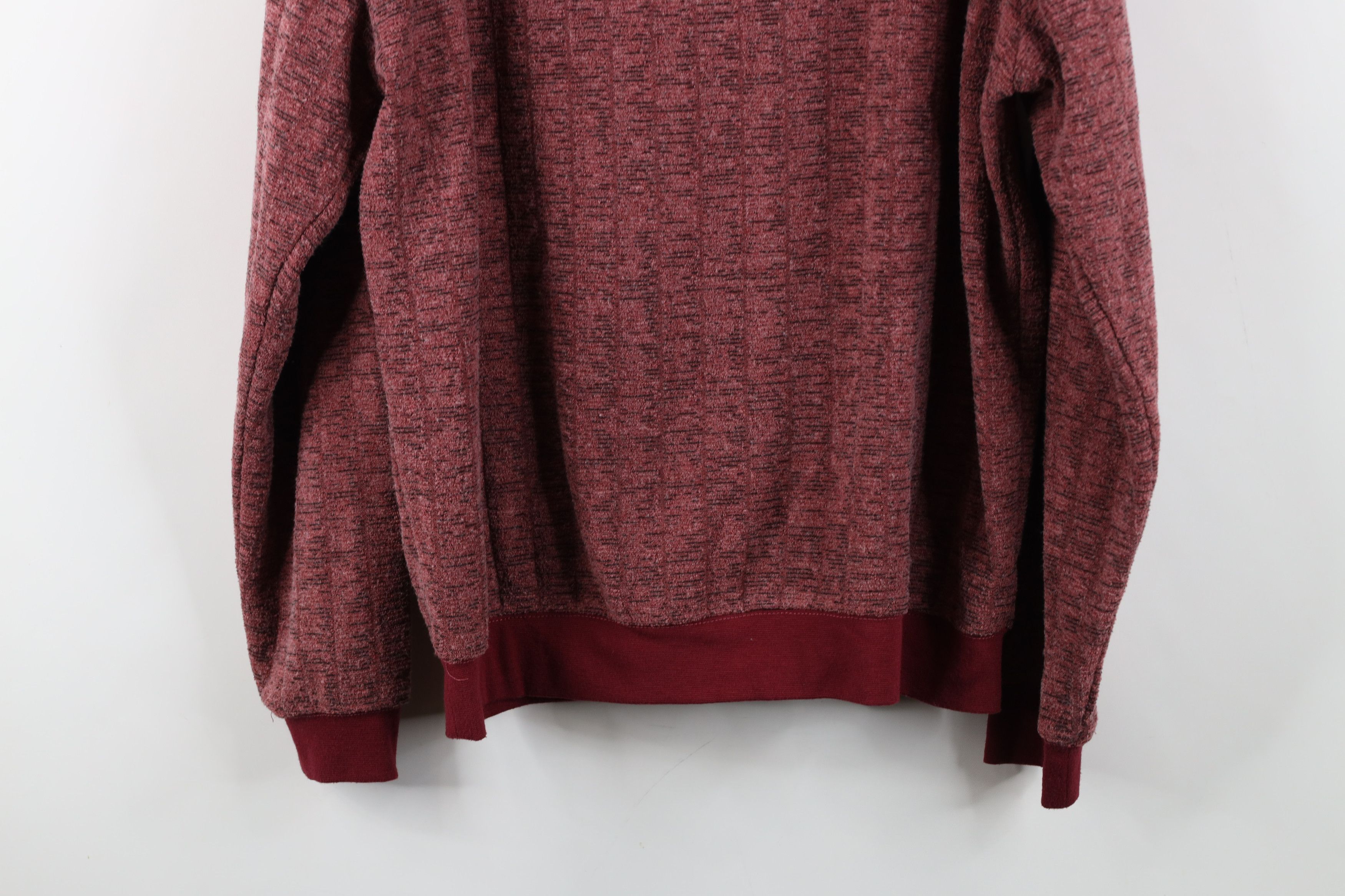 Vintage Vintage 90s Streetwear Fleck Collared Fleece Sweatshirt Red Size US L / EU 52-54 / 3 - 11 Thumbnail