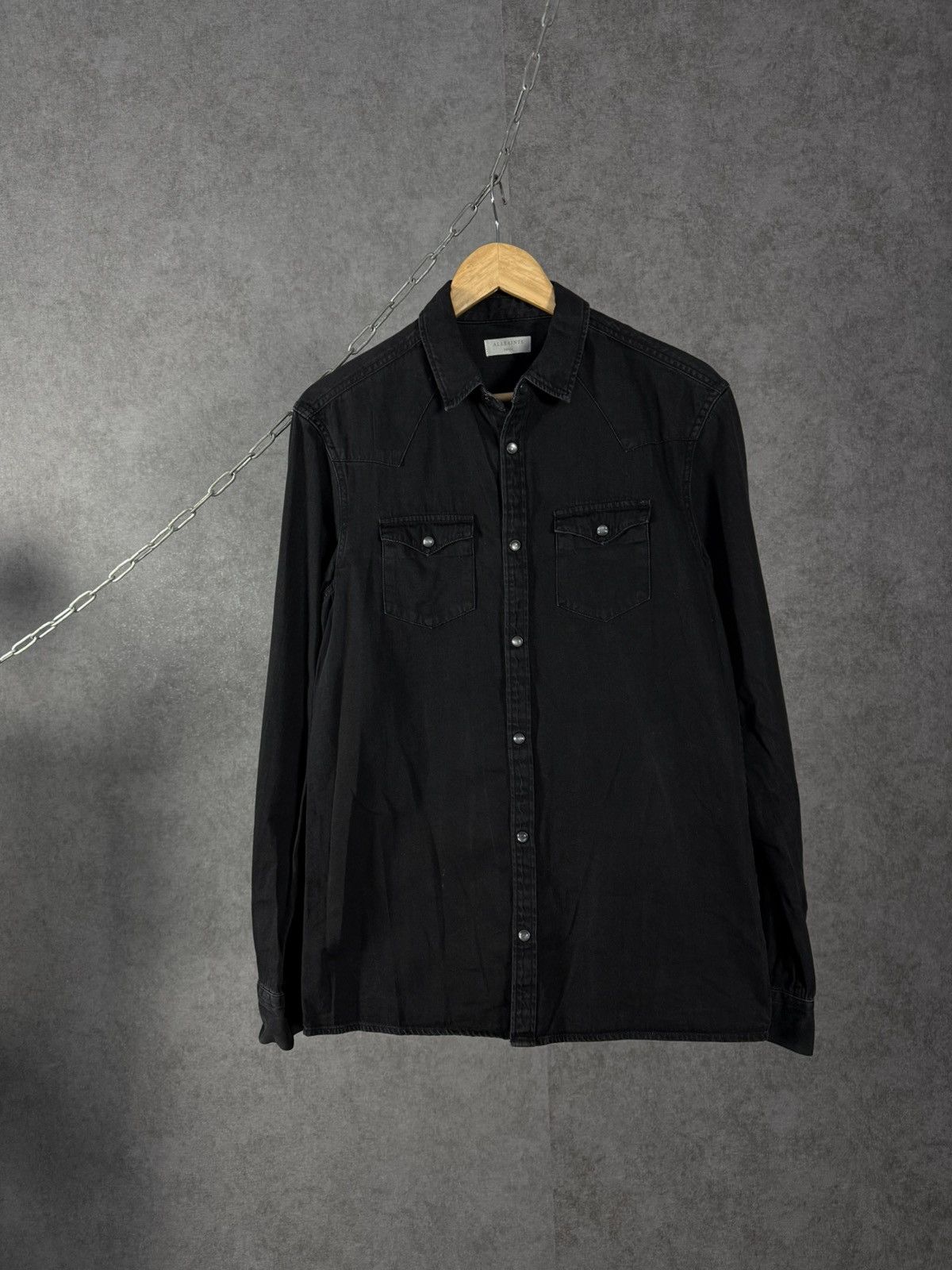 Allsaints Allsaints designer double pocket denim shirt Size US S / EU 44-46 / 1 - 1 Thumbnail