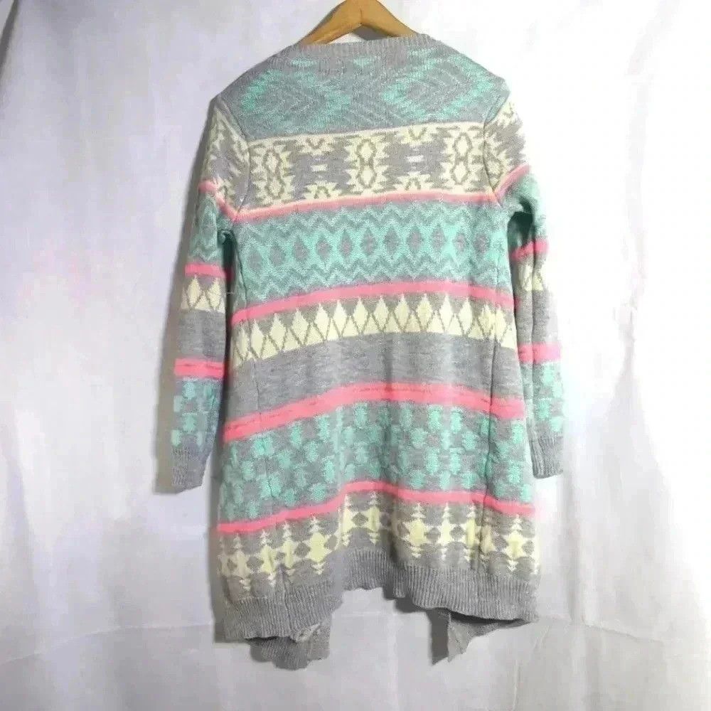 Designer Limelush Cool Sweater Pink Gray Blue White sz S/M Open Fron Size M / US 6-8 / IT 42-44 - 4 Thumbnail
