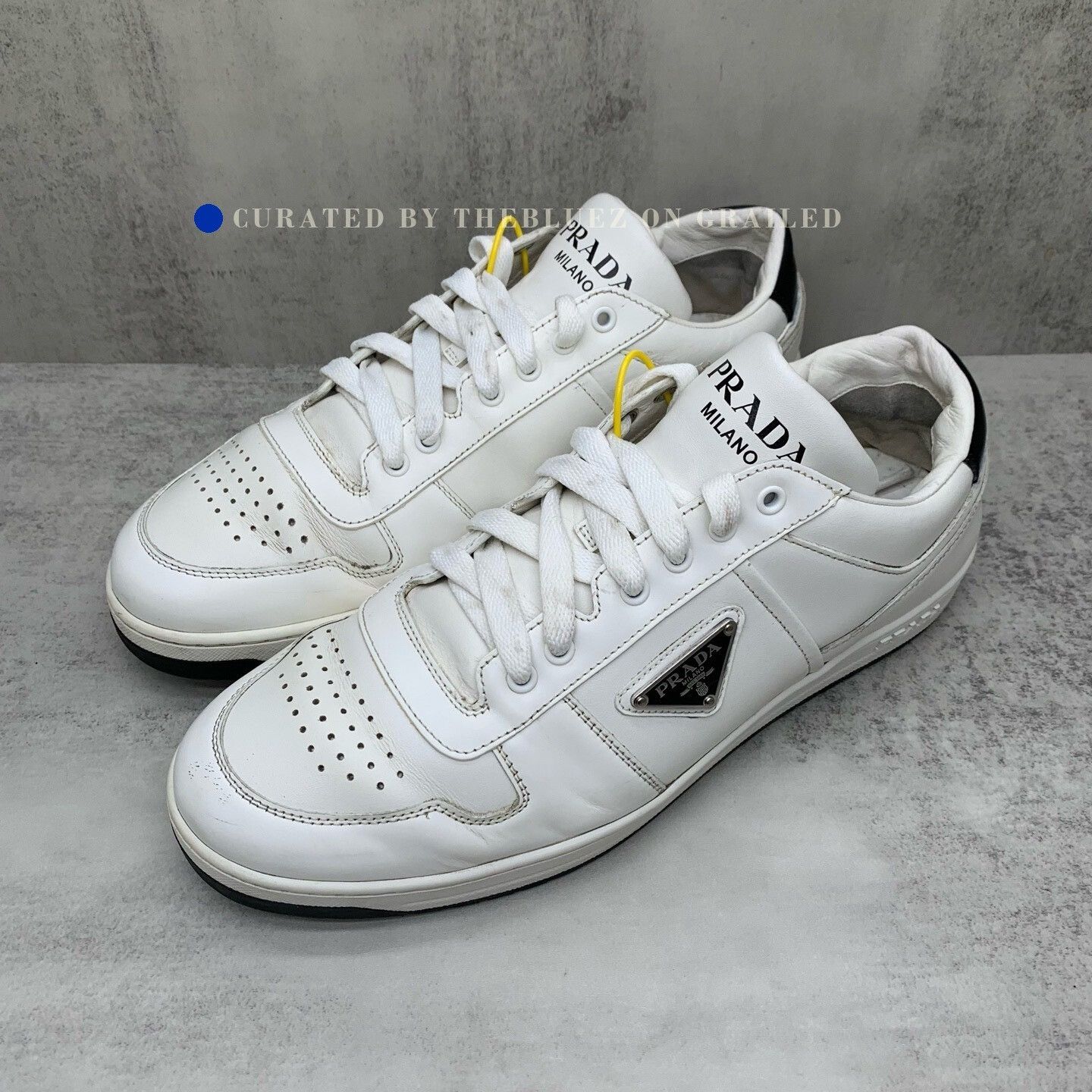 Prada Prada White Triangle Logo Sneakers Size US 10 / EU 43 - 1 Thumbnail