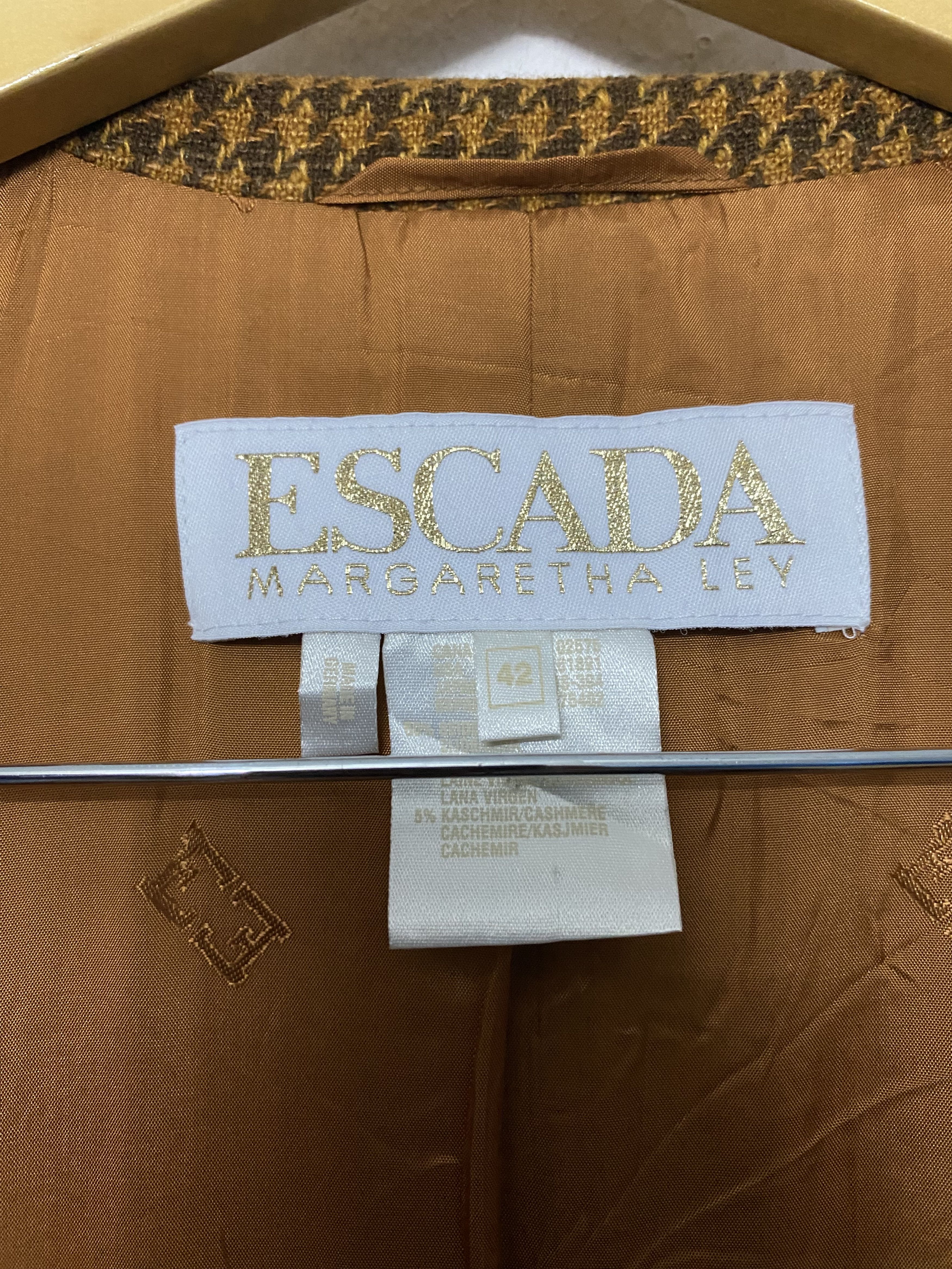 Escada Archive Escada Zegna Wool Silk Houndstooth Blazer Jacket Size M / US 6-8 / IT 42-44 - 11 Thumbnail