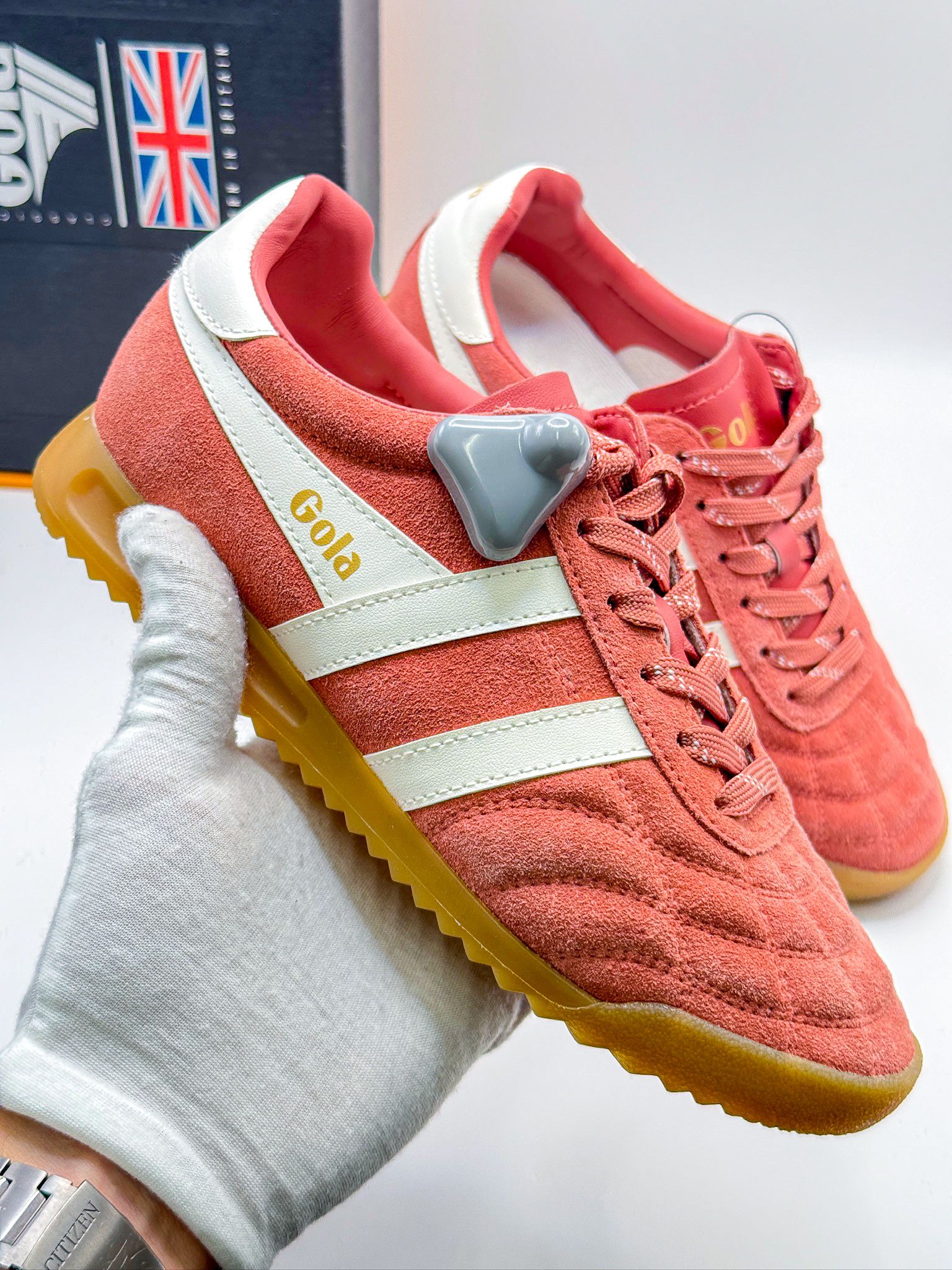 Gola Gola Stadium Suede Clay Off White Sneakers Size US 5 / IT 35 - 2 Thumbnail