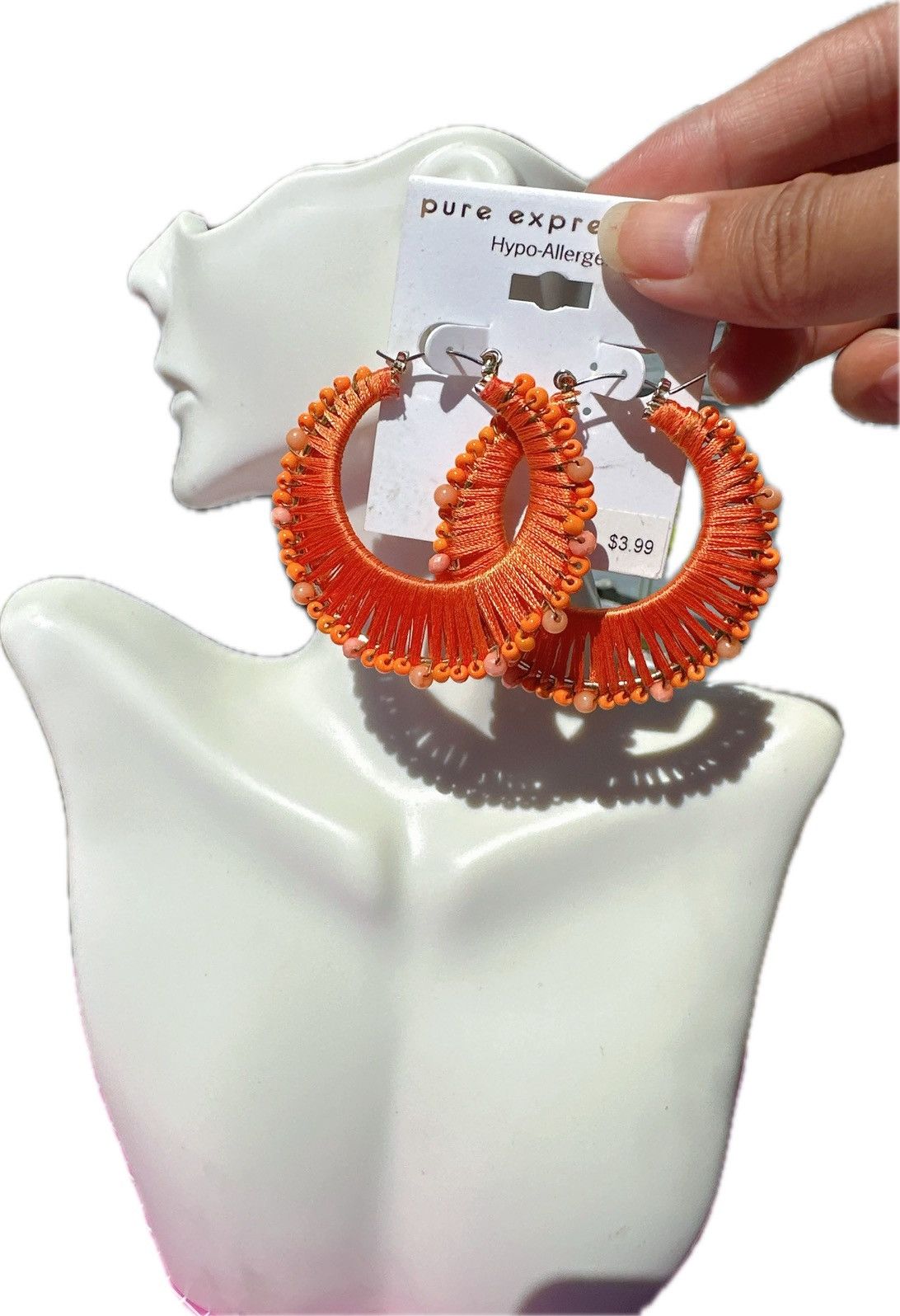 Designer pure expressions™ Hypo-Allergenic orange waved beaded circle Size ONE SIZE - 1 Thumbnail