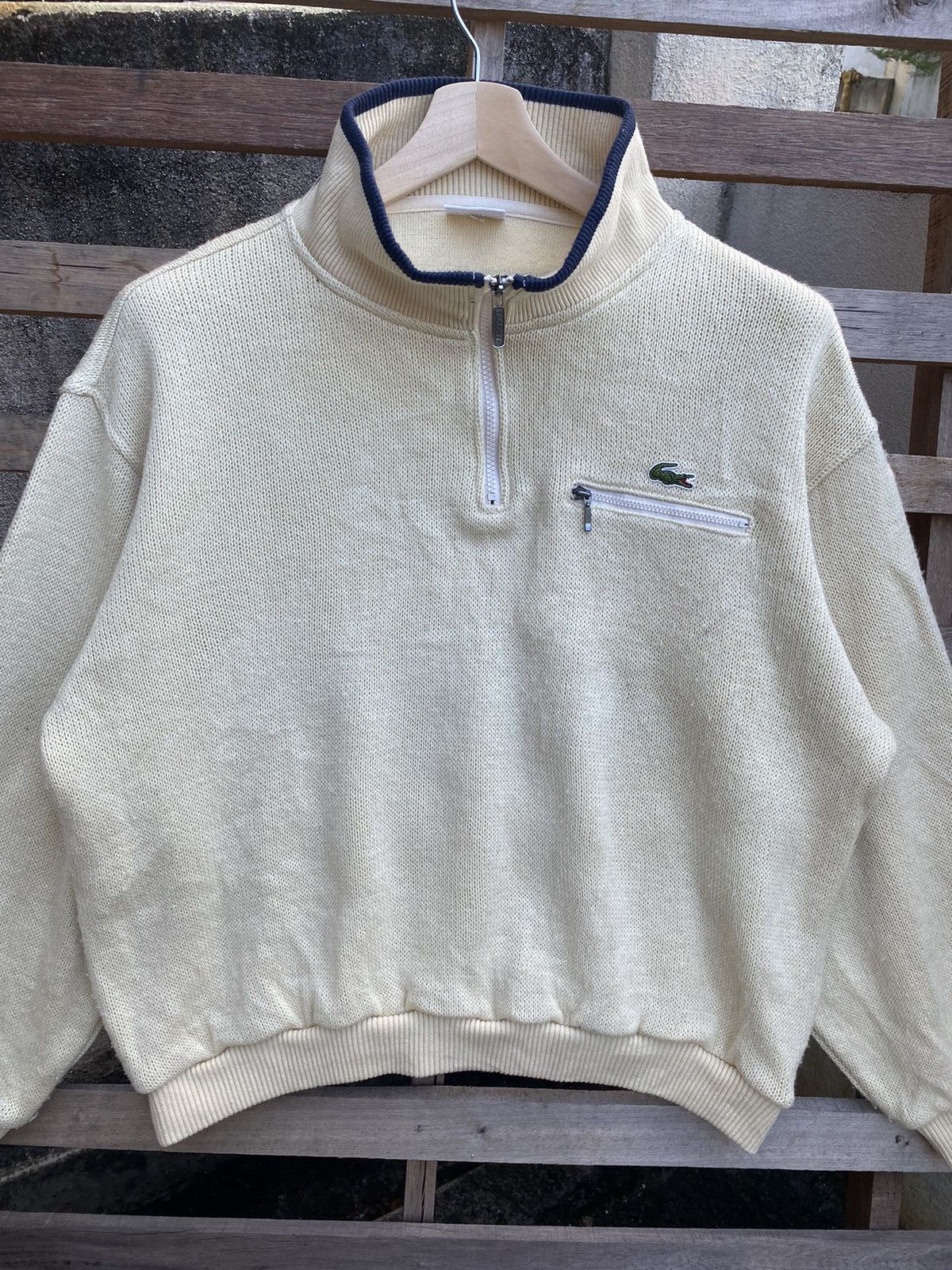 Lacoste Vintage Lacoste Baggy Knitwear Half Zipper Sweatshirt Size US L / EU 52-54 / 3 - 3 Thumbnail